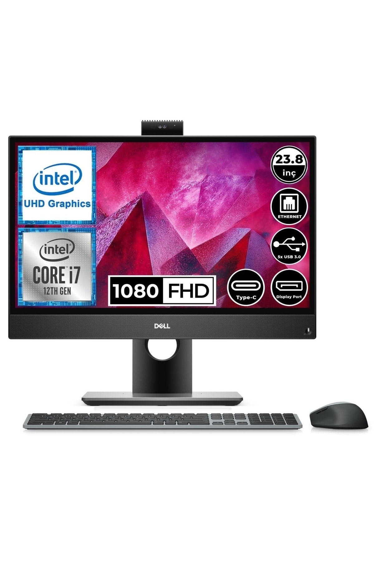 Optiplex 5400 O5400aıo34030 I7-12700t 8gb 1tb+256ssd 23.8