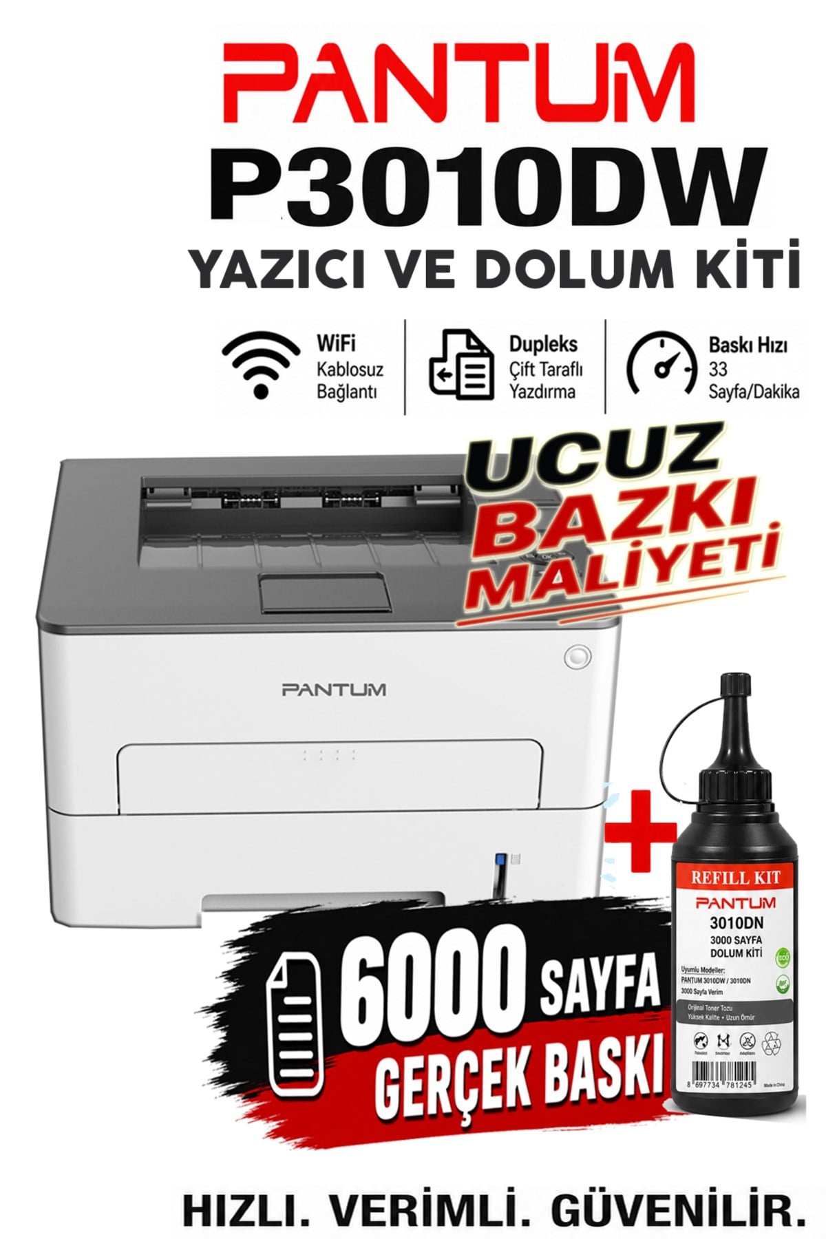 P3010DW Wi-Fi Dubleks Mono Lazer Yazıcı