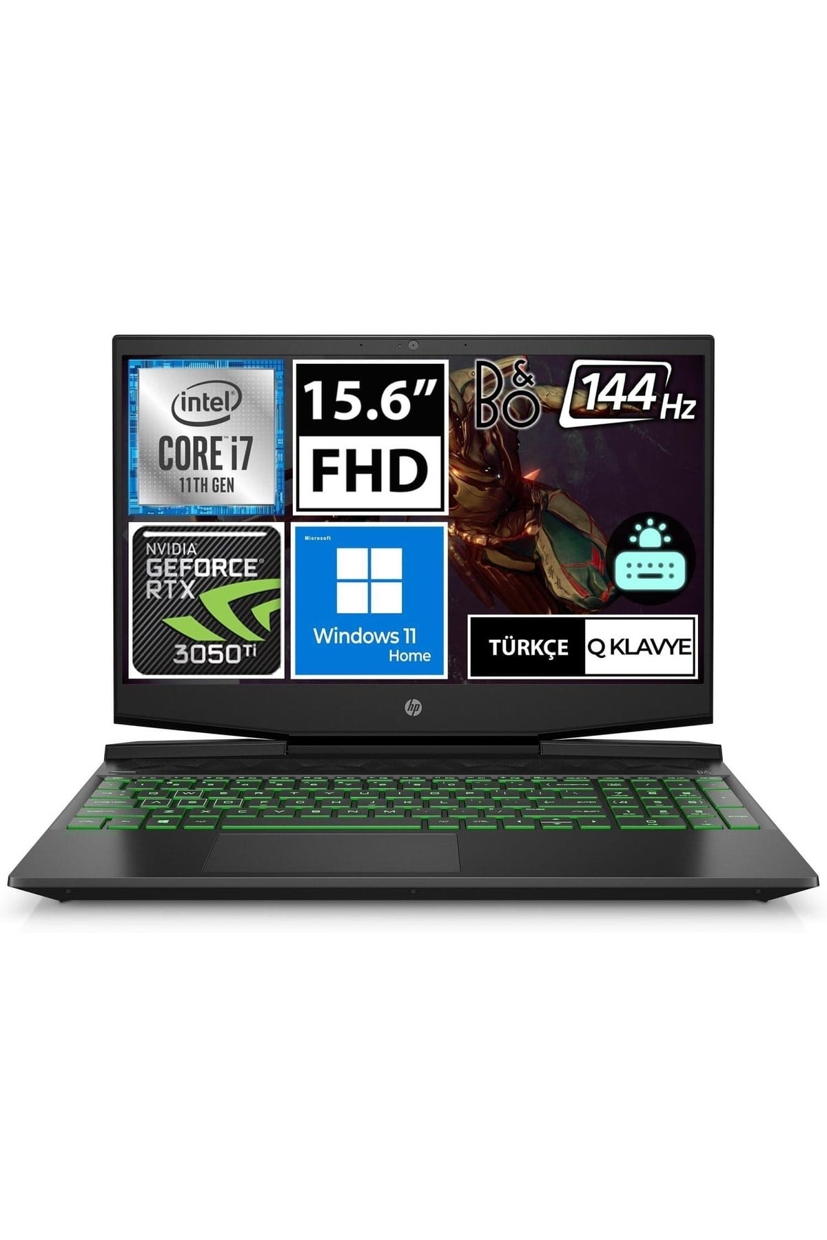 Pavilion 15-dk2077nt 68n52ea01 I7-11370h 16gb 1tbssd Rtx3050ti 15.6