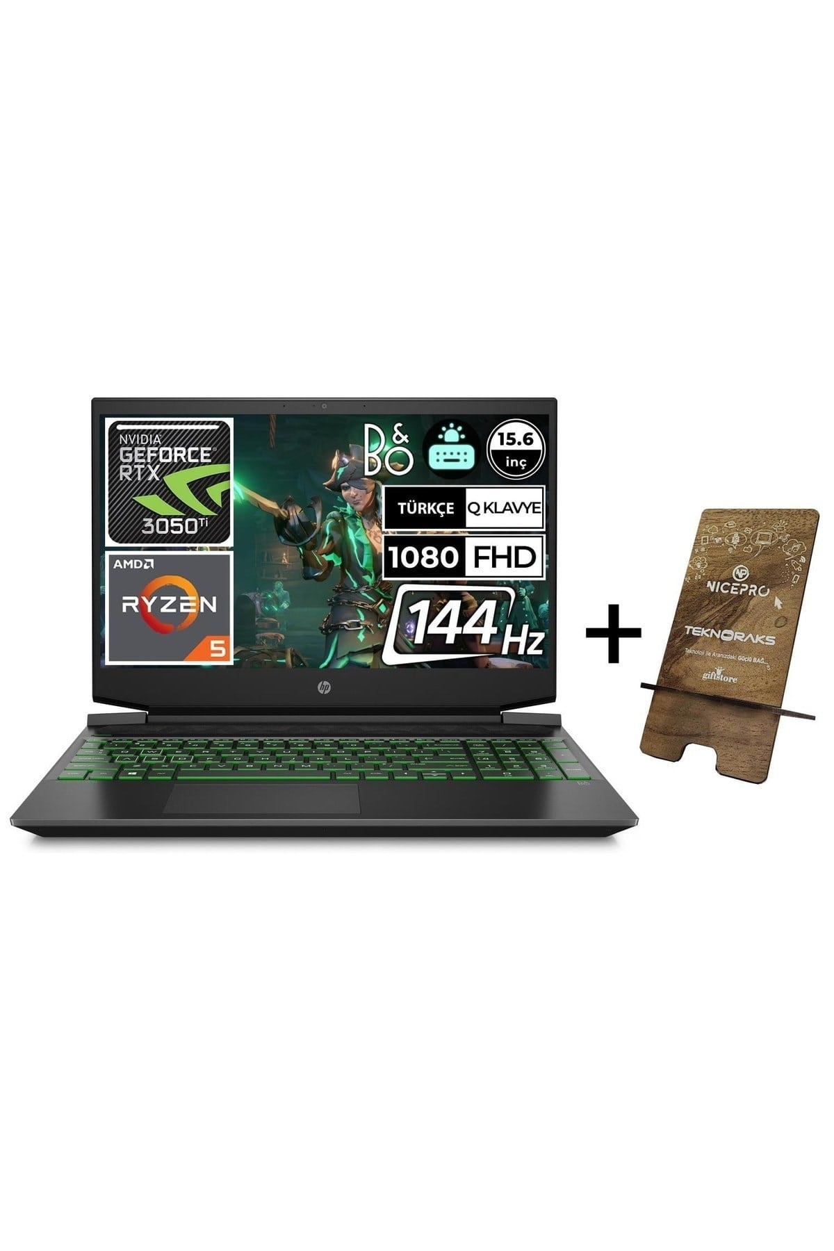Pavilion 15-ec2056nt 68n71ea09 Ryzen5 5600h 8gb 512ssd Rtx3050ti 15.6