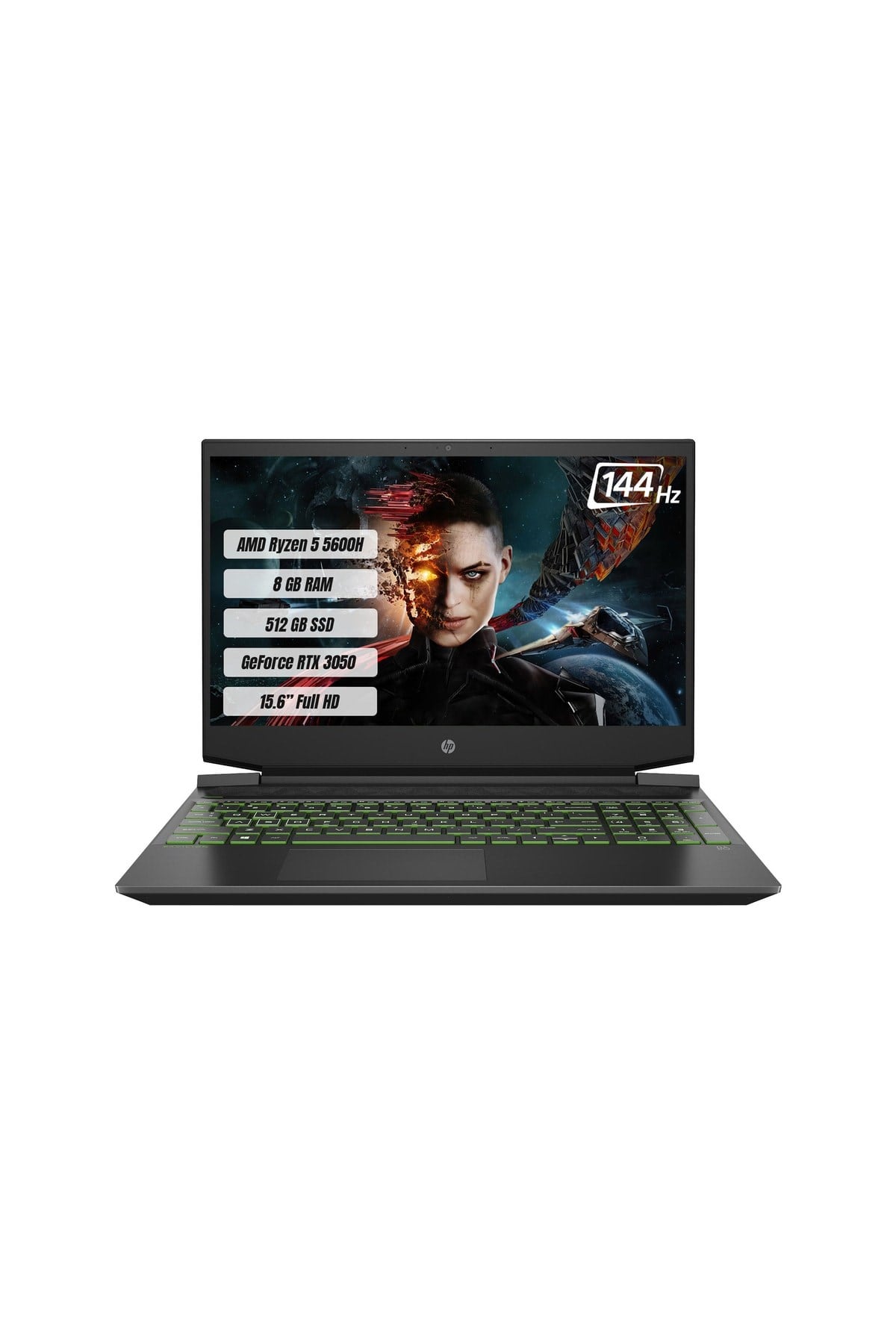 Pavilion Gaming Laptop Ryzen5 5600h 8gb 512 Ssd Rtx3050 144hz Dos 15.6 Fhd 68n72ea