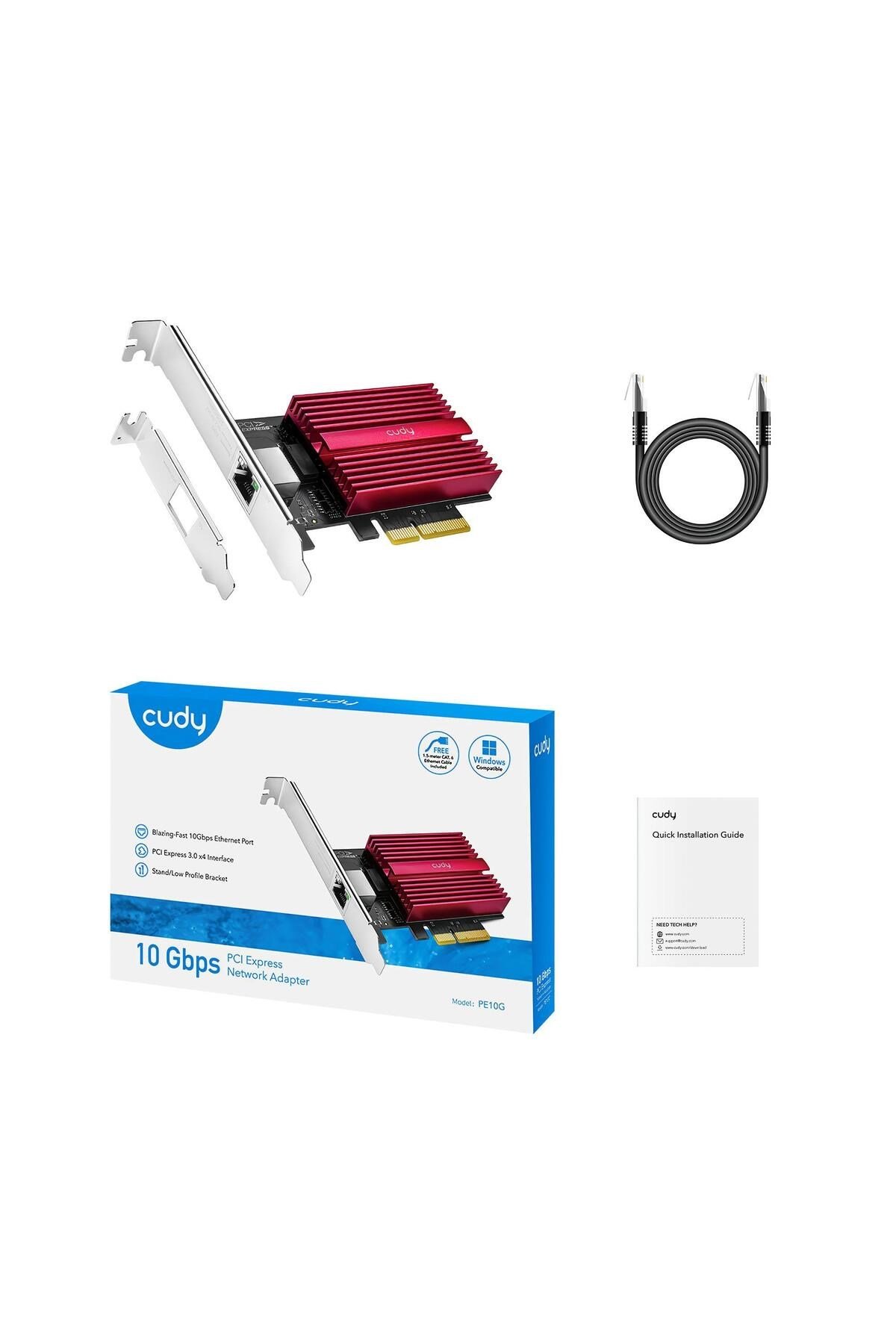 PE10G WOL 10.000Mbps Multi-Gigabit PCI Express Ethernet Ağ Kartı