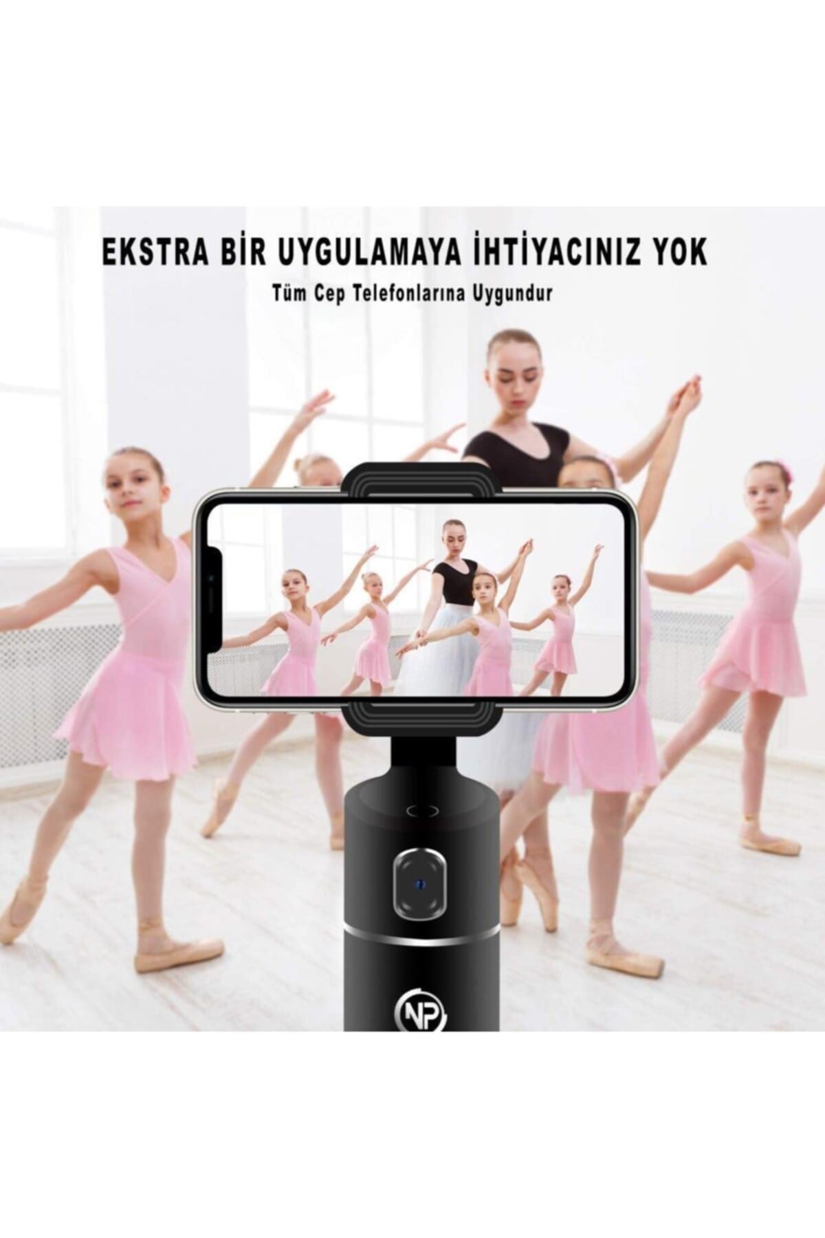 Phpro-B Akıllı 360° Yüz ve Vücut Takipli Şarjlı Yapay Zeka Destekli Telefon Gimbalı