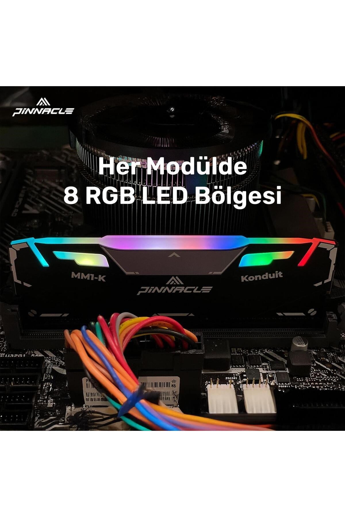Pinnacle PKMD4U32C16CHB32G 32GB DDR4 3200Mhz 2Rx8 CL16 RGB Masaüstü Ram