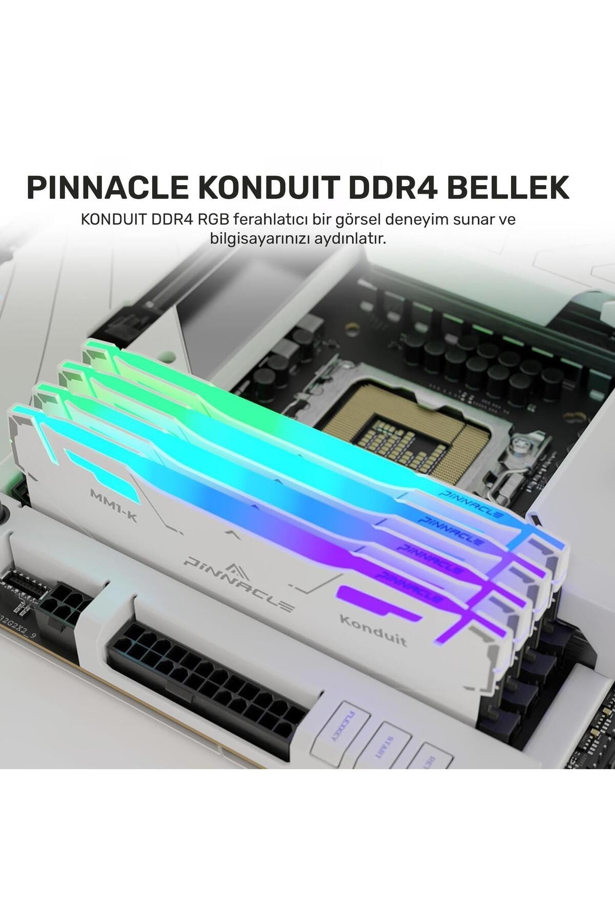 Pinnacle PKMD4U32C16CHW16G 16GB DDR4 3200Mhz 2Rx8 CL16 RGB Masaüstü Ram
