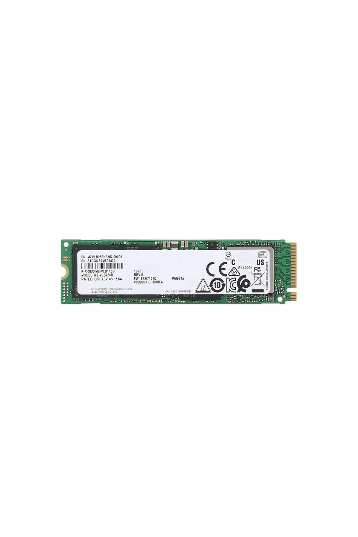 Pm981a 256gb 2280 Pcıe M.2 Nvme Ssd Mzvlb256hbhq Kutusuz