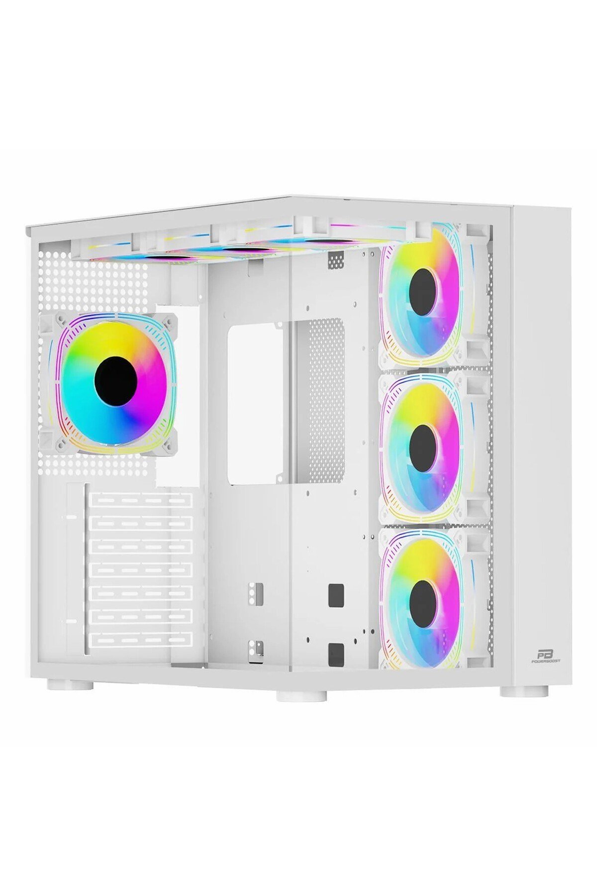 PowerBoost PB-SS02W USB 3.2 ARGB ATX Mid Tower Beyaz Kasa