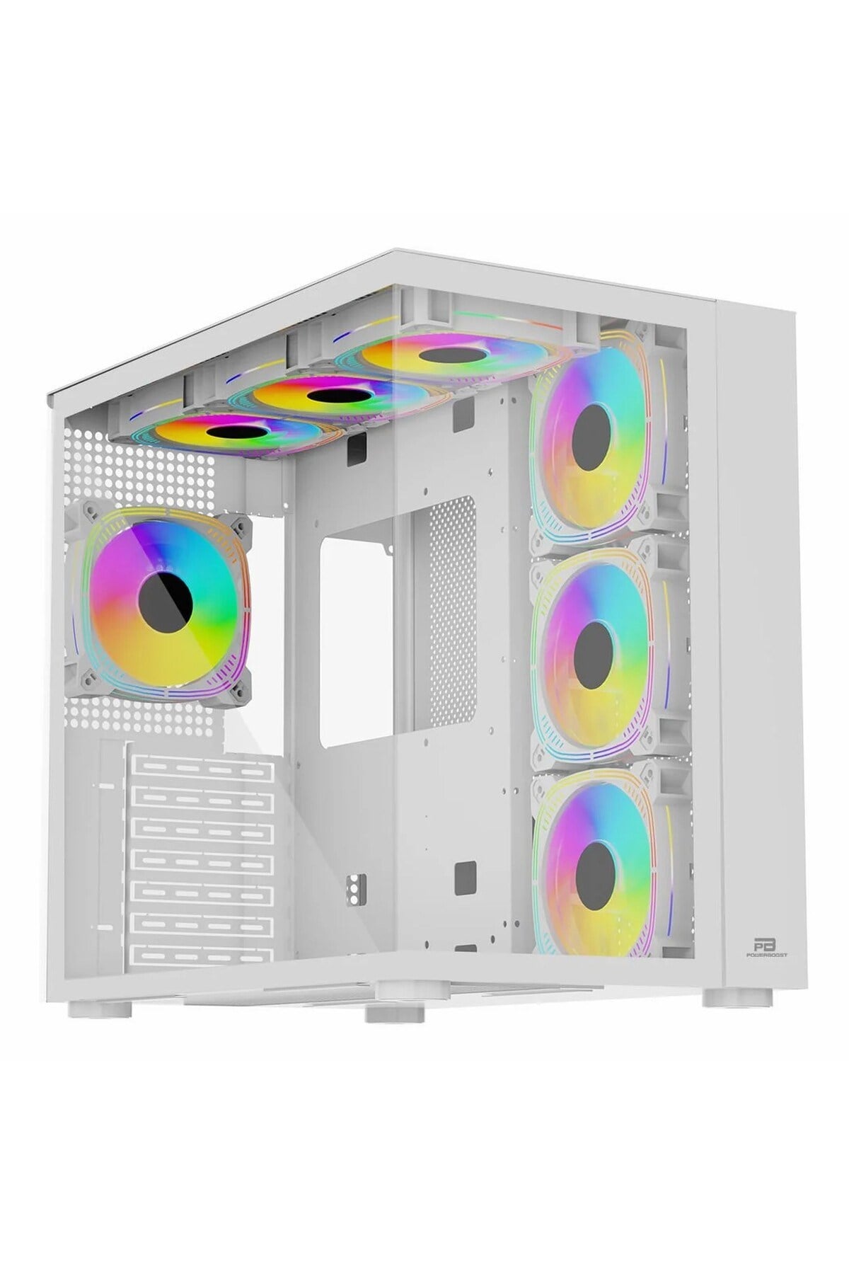 PowerBoost PB-SS02W USB 3.2 ARGB ATX Mid Tower Beyaz Kasa