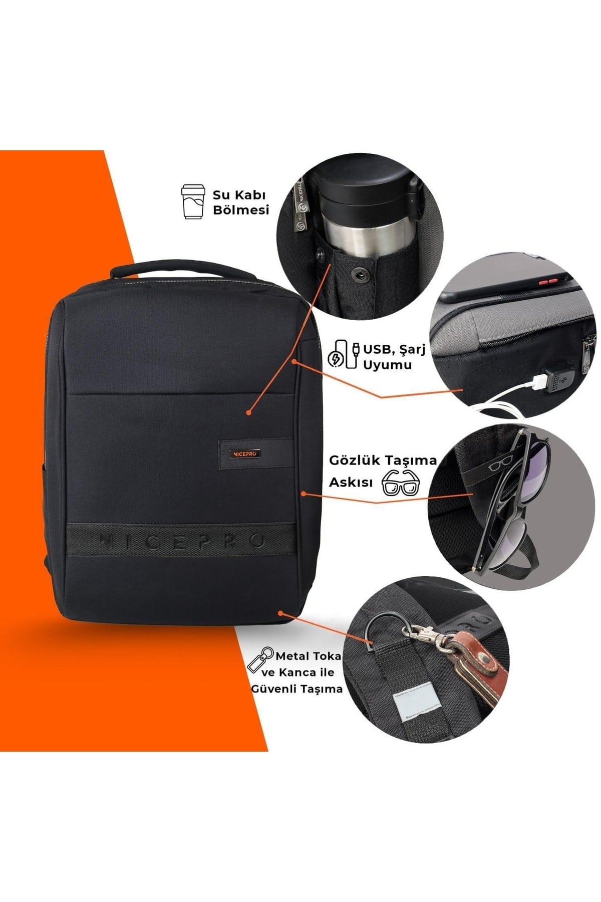 Prestige Smart Notebook Sırt Çantası-siyah