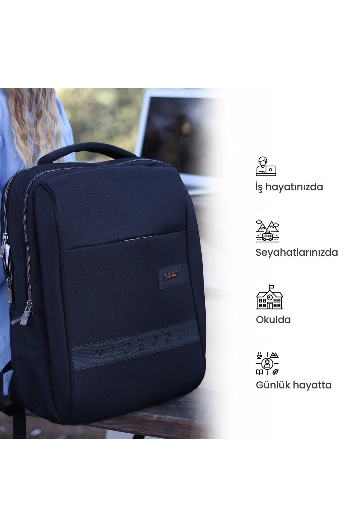 Prestige Smart Notebook Sırt Çantası-siyah