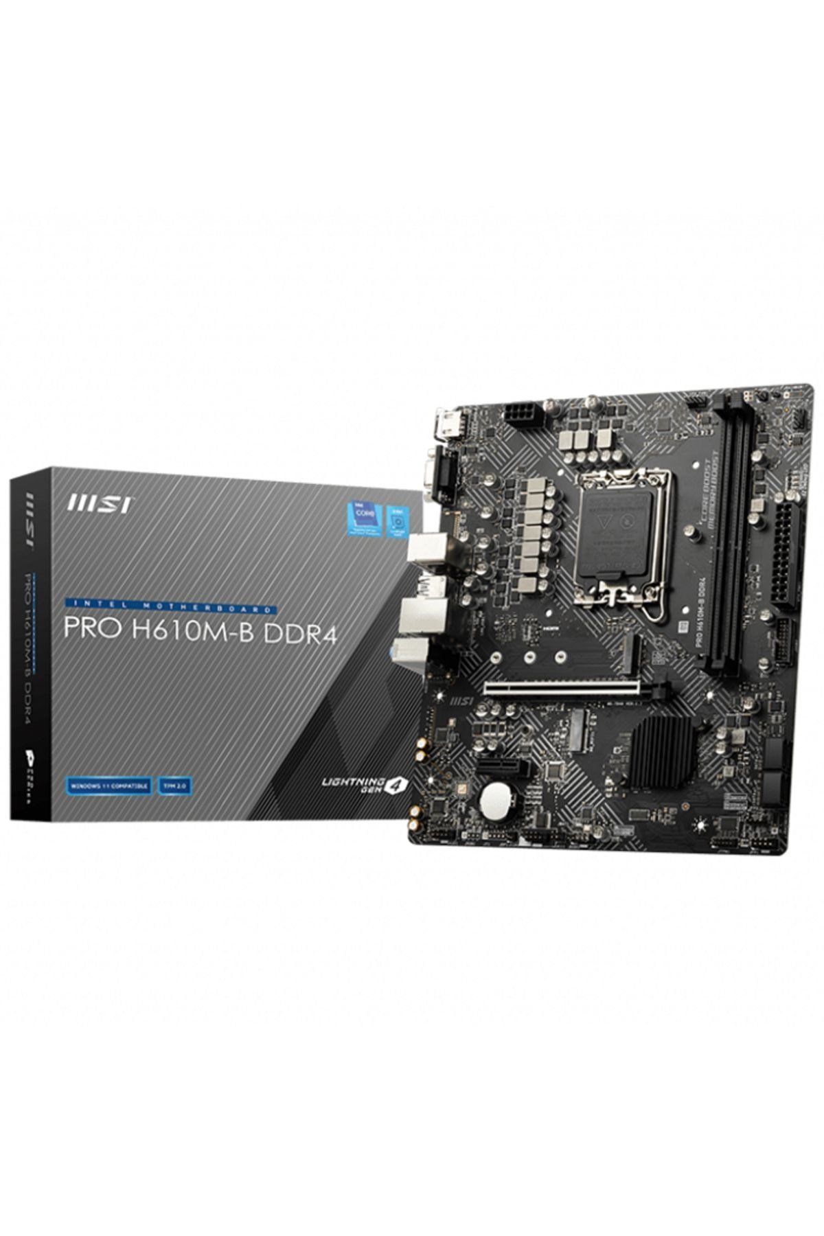 Pro H610m-b Ddr4 Intel H610 Soket 1700 Ddr4 3200mhz Matx Gaming (OYUNCU) Anakart