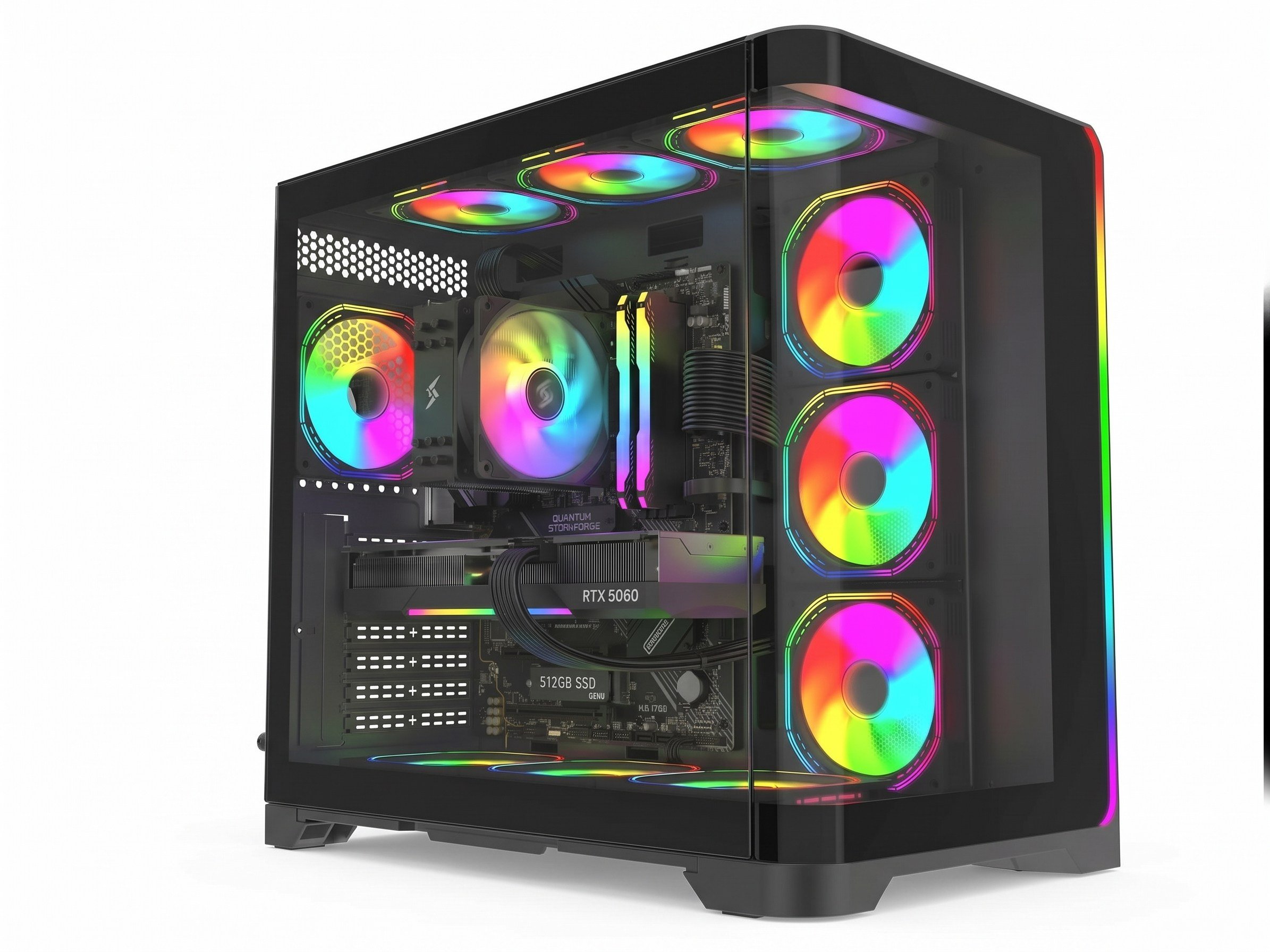 Quantum Stormforge i3-12100 8GB 512SSD RTX5060 FreeDOS Gaming Masaüstü Bilgisayar