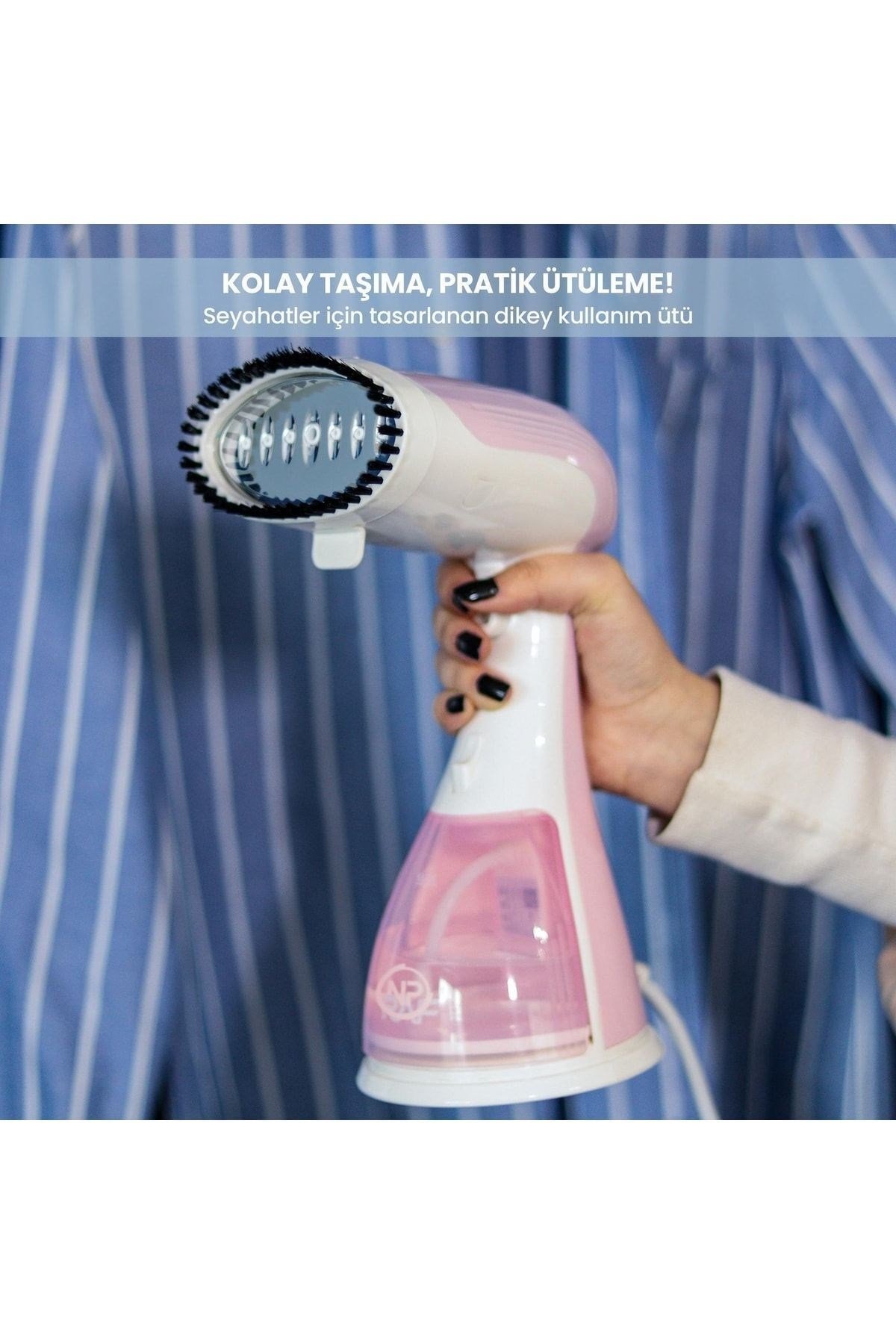 Raf R1214p Düzleştirici Ve Kırışık Giderici 1500w Çelik Başlık Taşınabilir Dikey Ütü-pembe