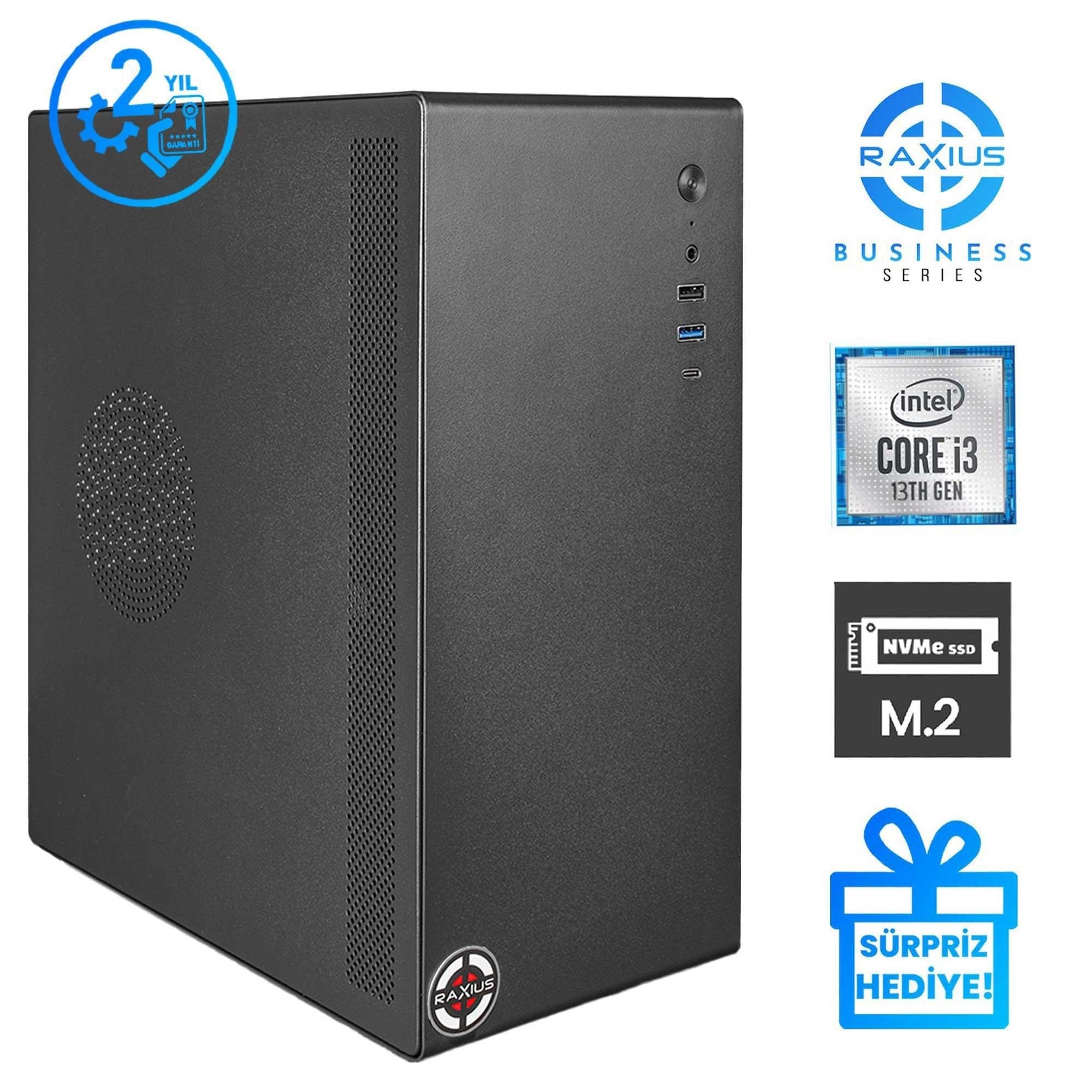 RaXius Business B1 i3 UHD730-131A001 i3-13100 Masaüstü Bilgisayar