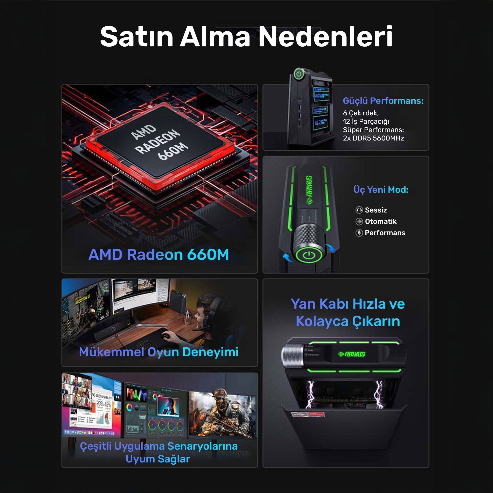 RaXius Momentum DS-R5.66H001 Ryzen5 6600H Mini PC