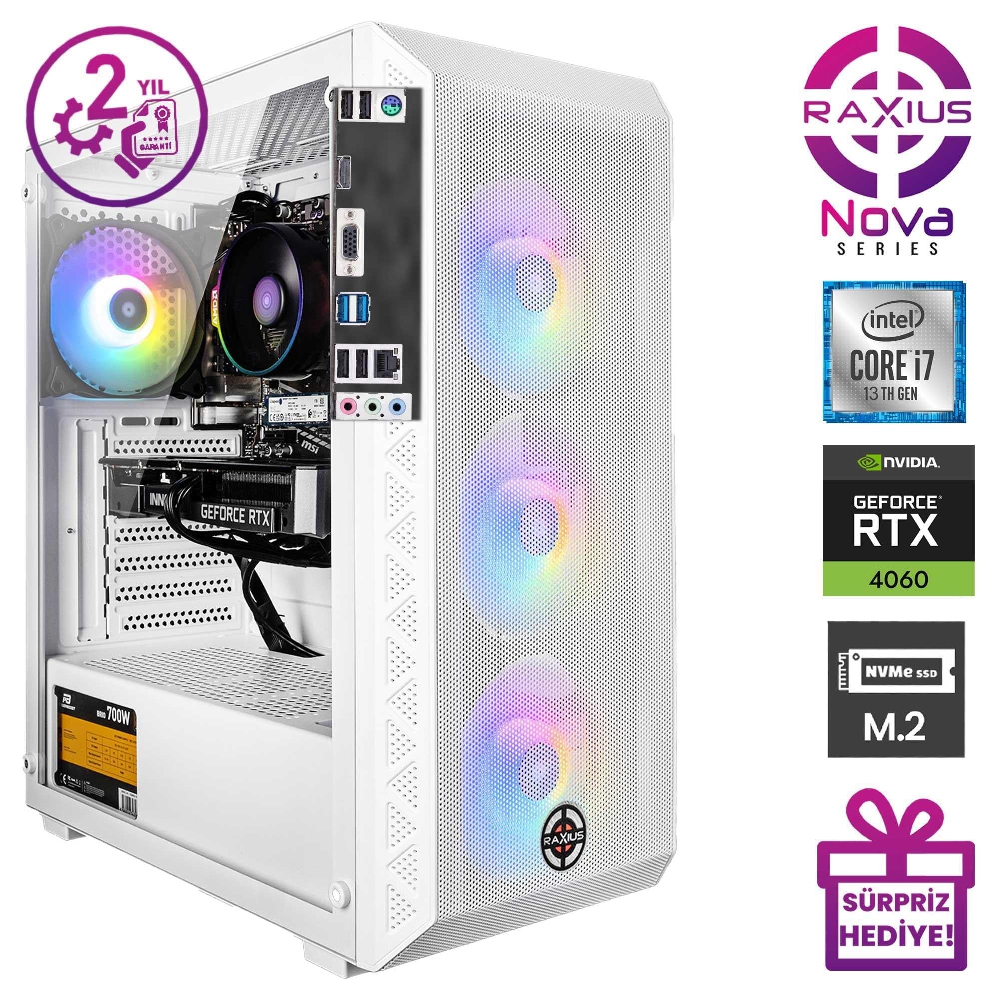 RaXius Nova G2 i7 4060-137 i7-13700 RTX4060 Gaming Masaüstü Bilgisayar