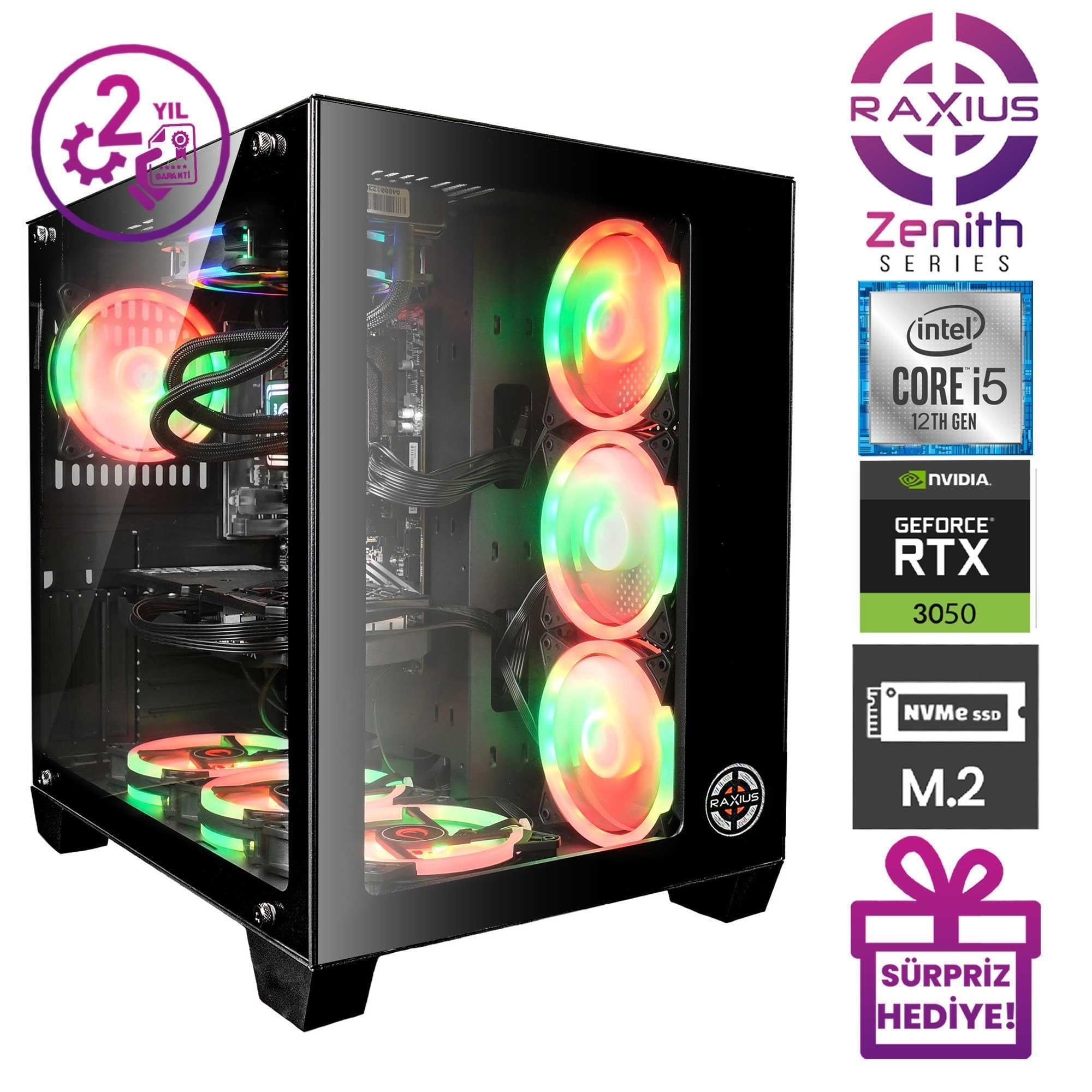 RaXius Zenith Z1 i5 3050-124 RTX3050 8 GB Gaming Masaüstü Bilgisayar