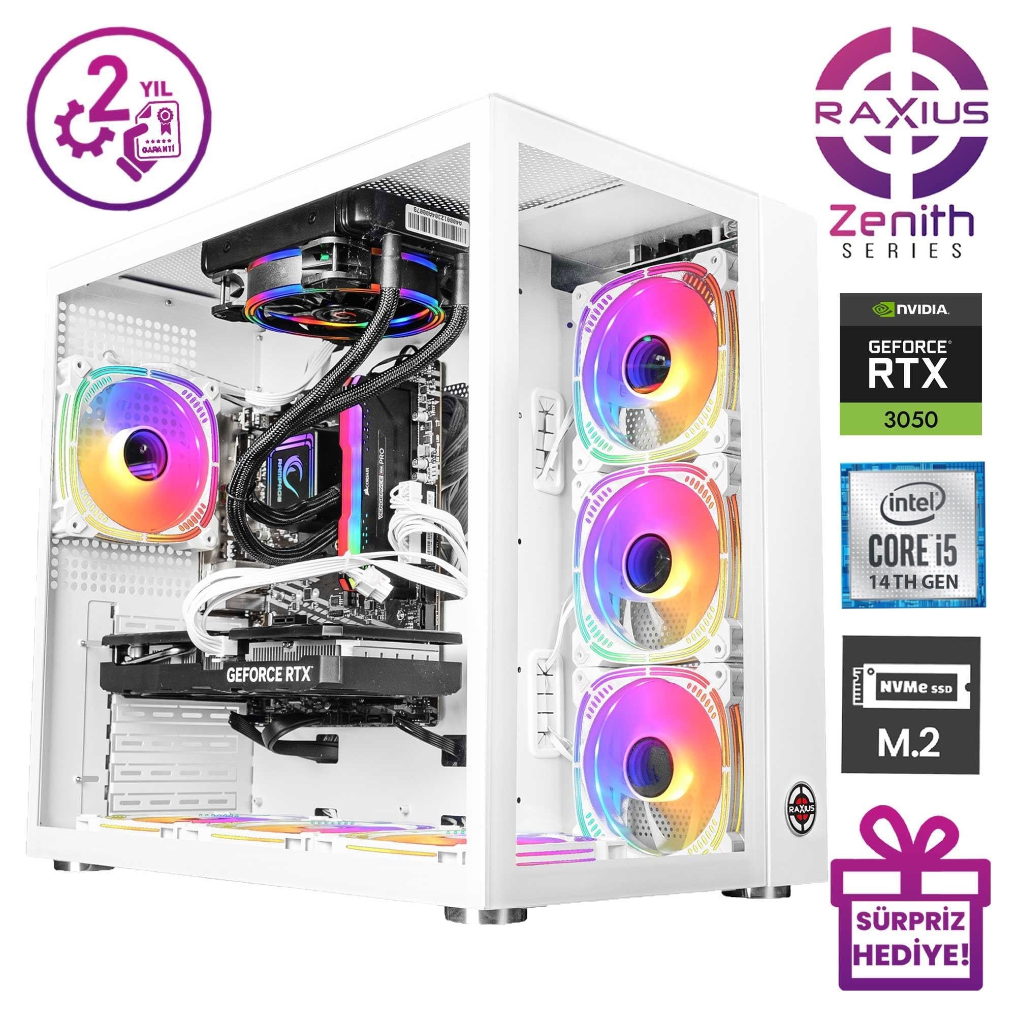 RaXius Zenith Z2 i5 3050-144F i5-14400F RTX3050 8 GB FreeDOS Gaming Masaüstü Bilgisayar