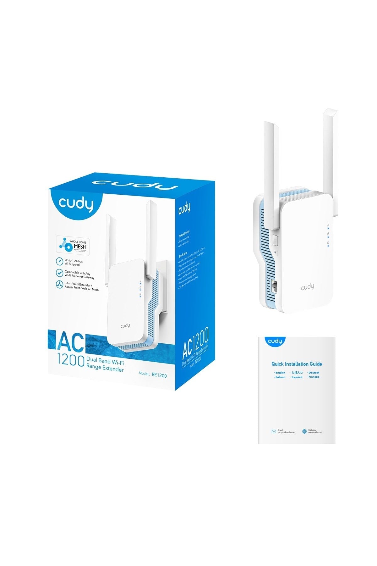 Re1200 Ac1200 2.4ghz/5ghz 1200mbps Ap/re Mu-mımo Kablosuz Wi-fi Menzil Genişletici