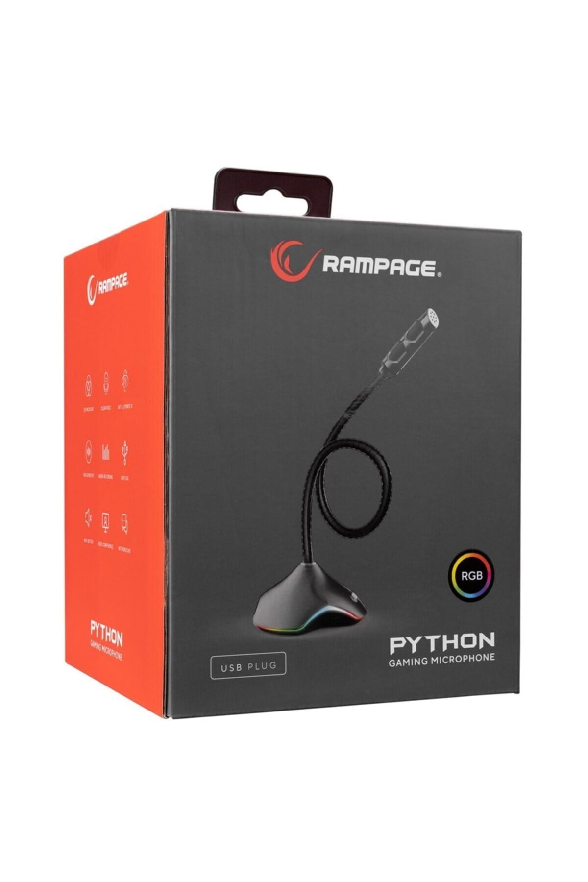 Rmx-m7 Python Siyah Usb Rgb Ledli Gaming Oyuncu Mikrofonu