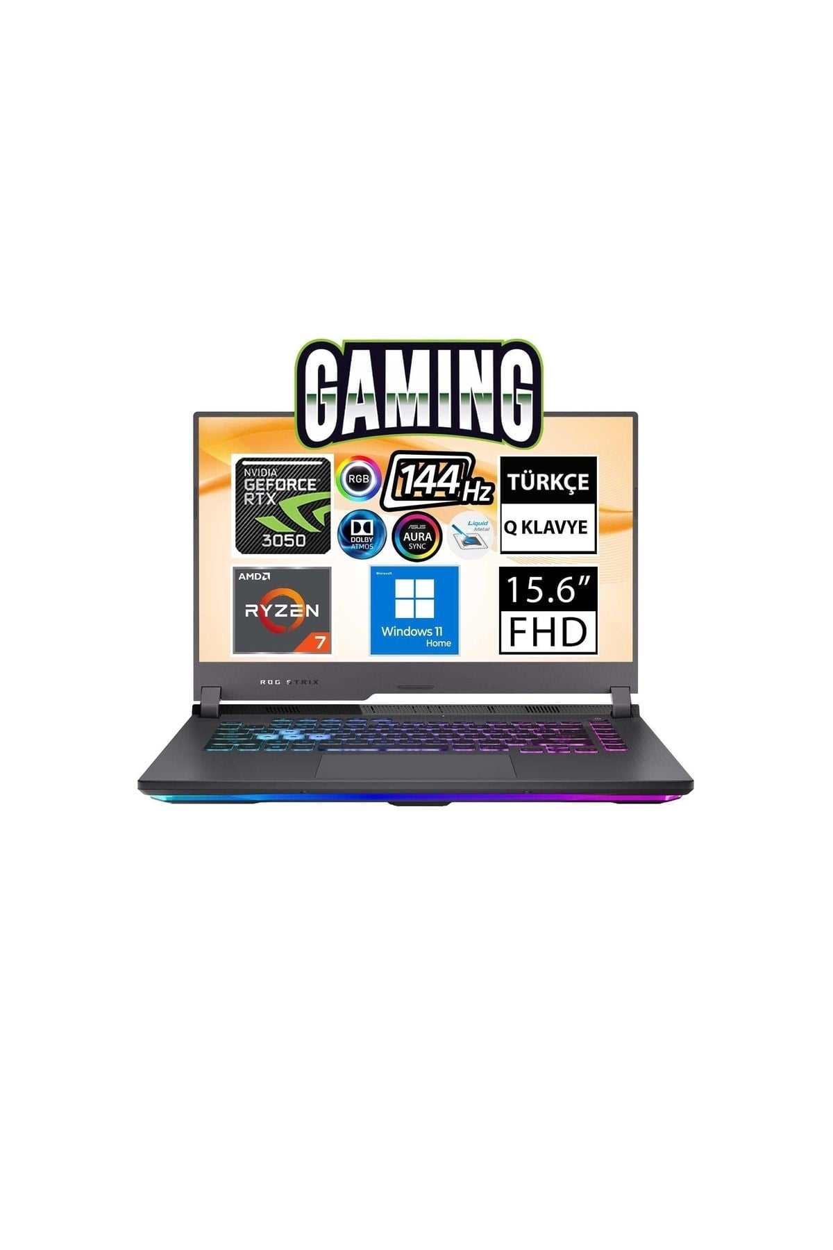 Rog Strix G15 G513ıc-hn037w07 Ryzen7 4800h 64gb 1tbssd Rtx3050 15.6