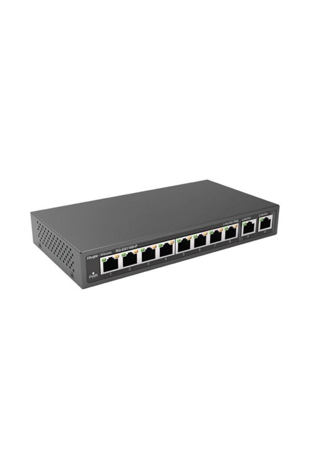 RUIJIE 10port 110w 8port PoE REYEE RG-ES110D-P 10/100 2X-UPLINK Yönetilemez Switch
