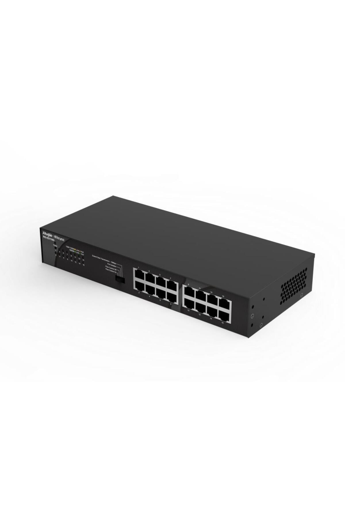 RUIJIE 16port REYEE RG-ES116G GIGABIT Yönetilemez Switch RackMount Çelik Kasa