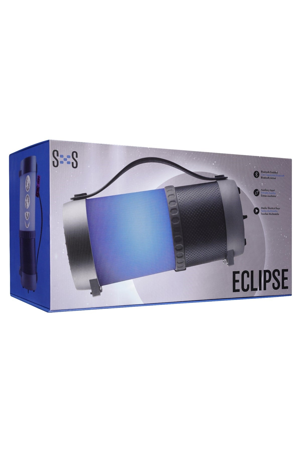 S40 Eclipse Led Işıklı Bluetooth-usb-aux-fm Speaker Hoparlör Ses Bombası