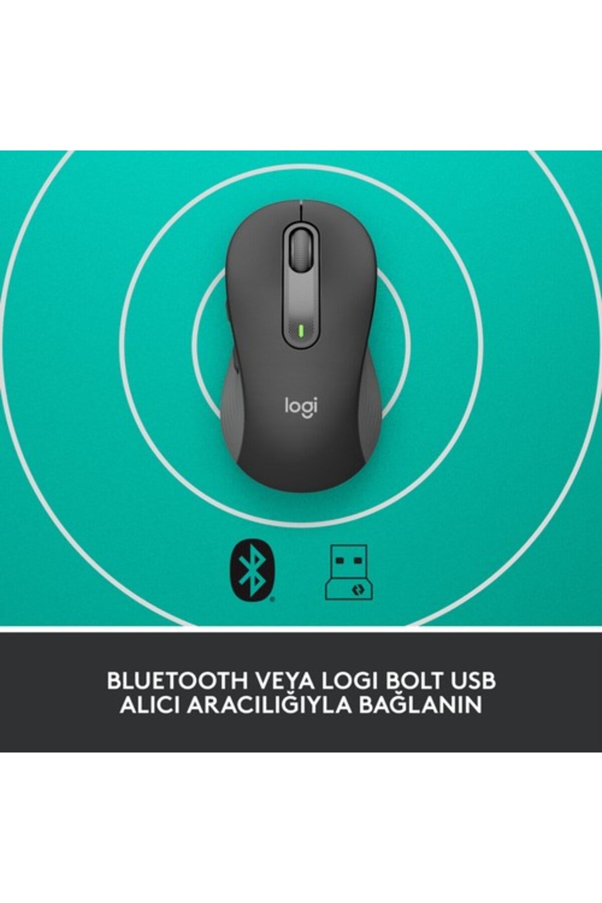 Signature M650 Küçük ve Orta Boy Sağ El Için Sessiz Kablosuz Mouse, Siyah 910-006253