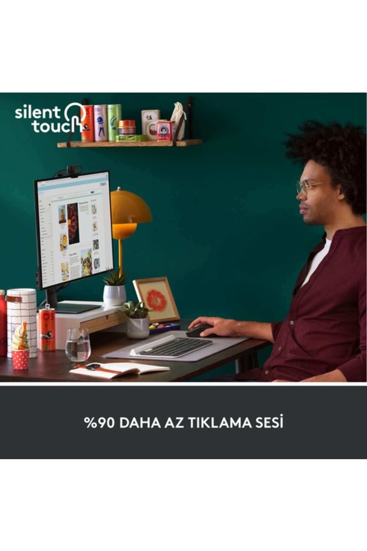 Signature M650 Küçük ve Orta Boy Sağ El Için Sessiz Kablosuz Mouse, Siyah 910-006253
