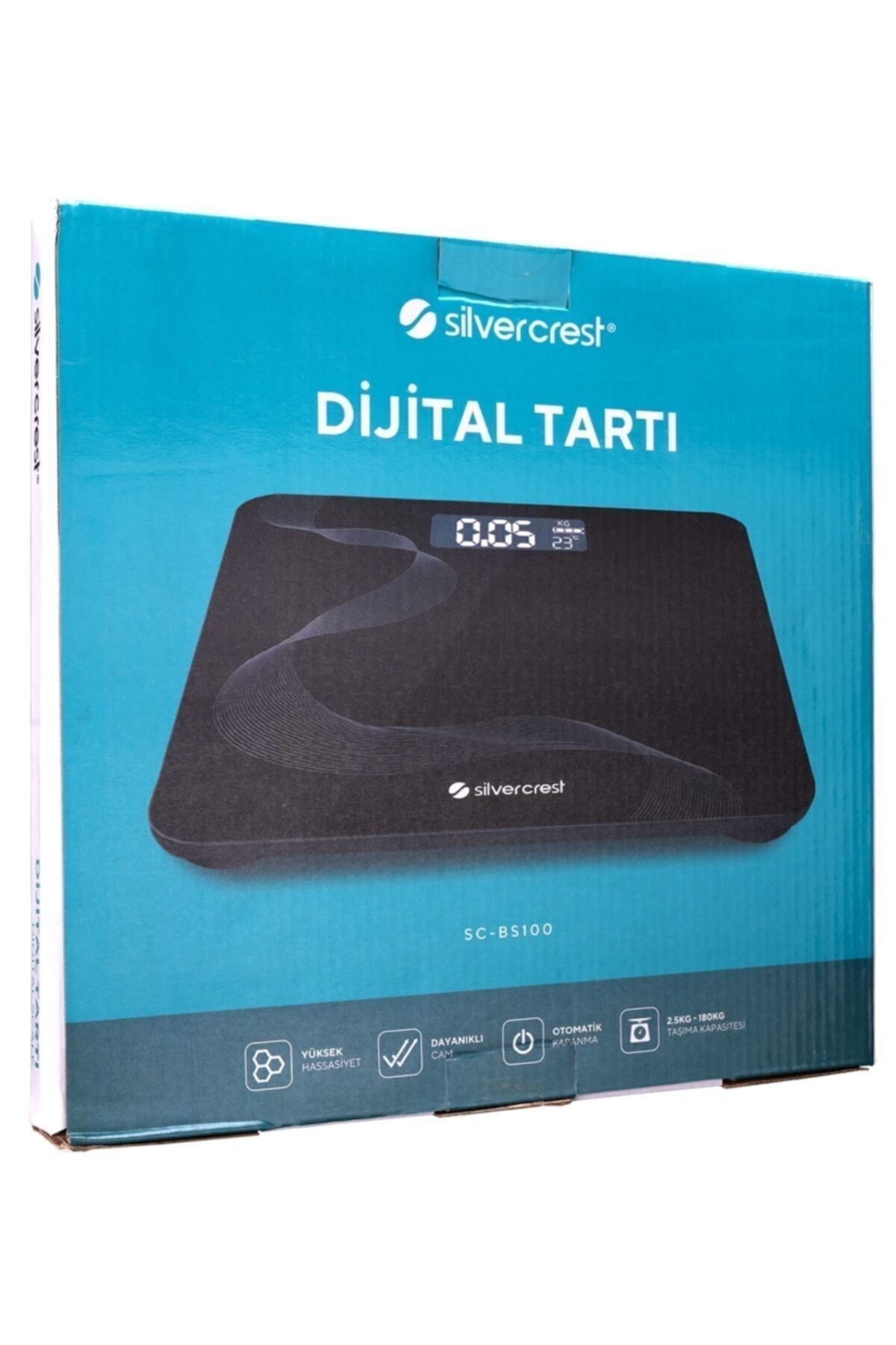 Siyah Gümüş Çizgili Baskül Sc-bs100 30x30