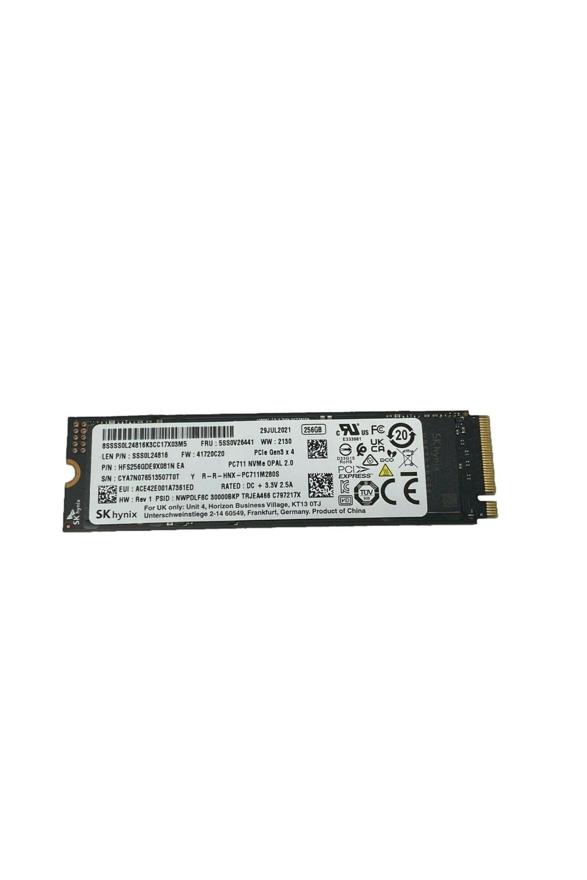 Sk Hynix Pc711 Hfs256gde9x081n 256gb M.2 Nvme Ssd