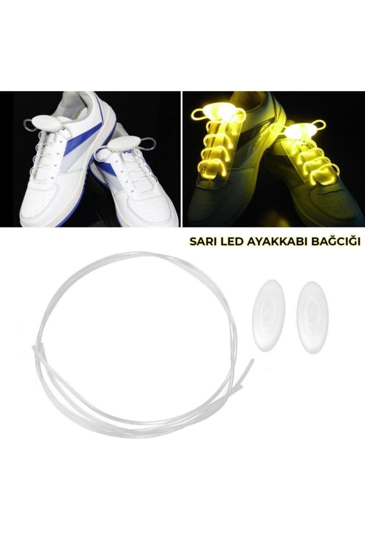 Slr Kırmızı Led Işıklı Fiber Optik Ayakkabı Bağcığı