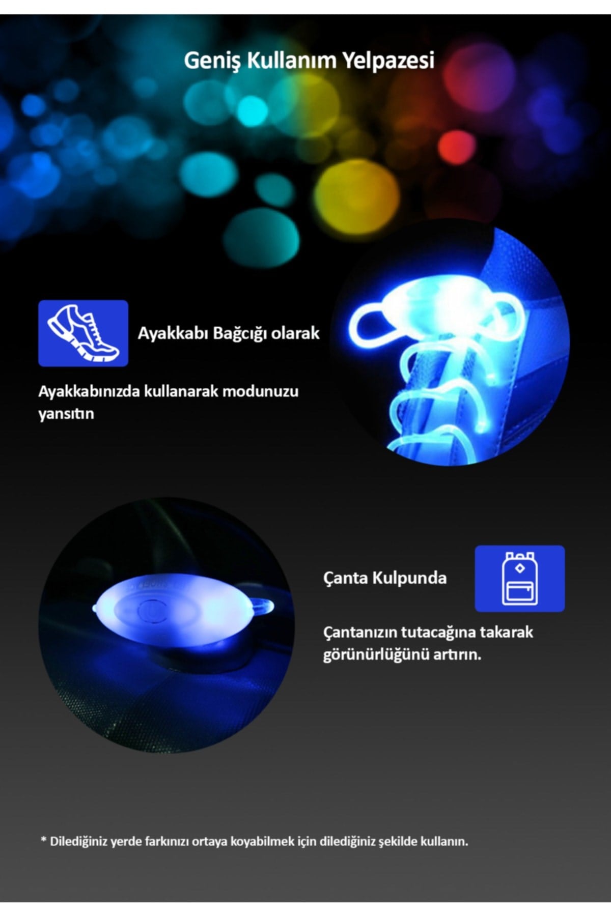 Slrgb Rgb Led Işıklı Fiber Optik Ayakkabı Bağcığı