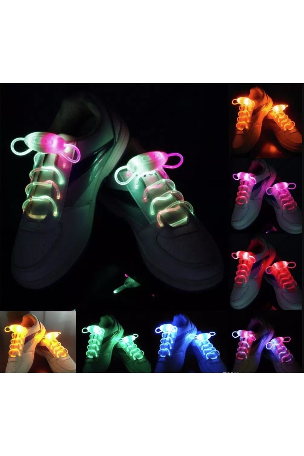 Slrgb Rgb Led Işıklı Fiber Optik Ayakkabı Bağcığı