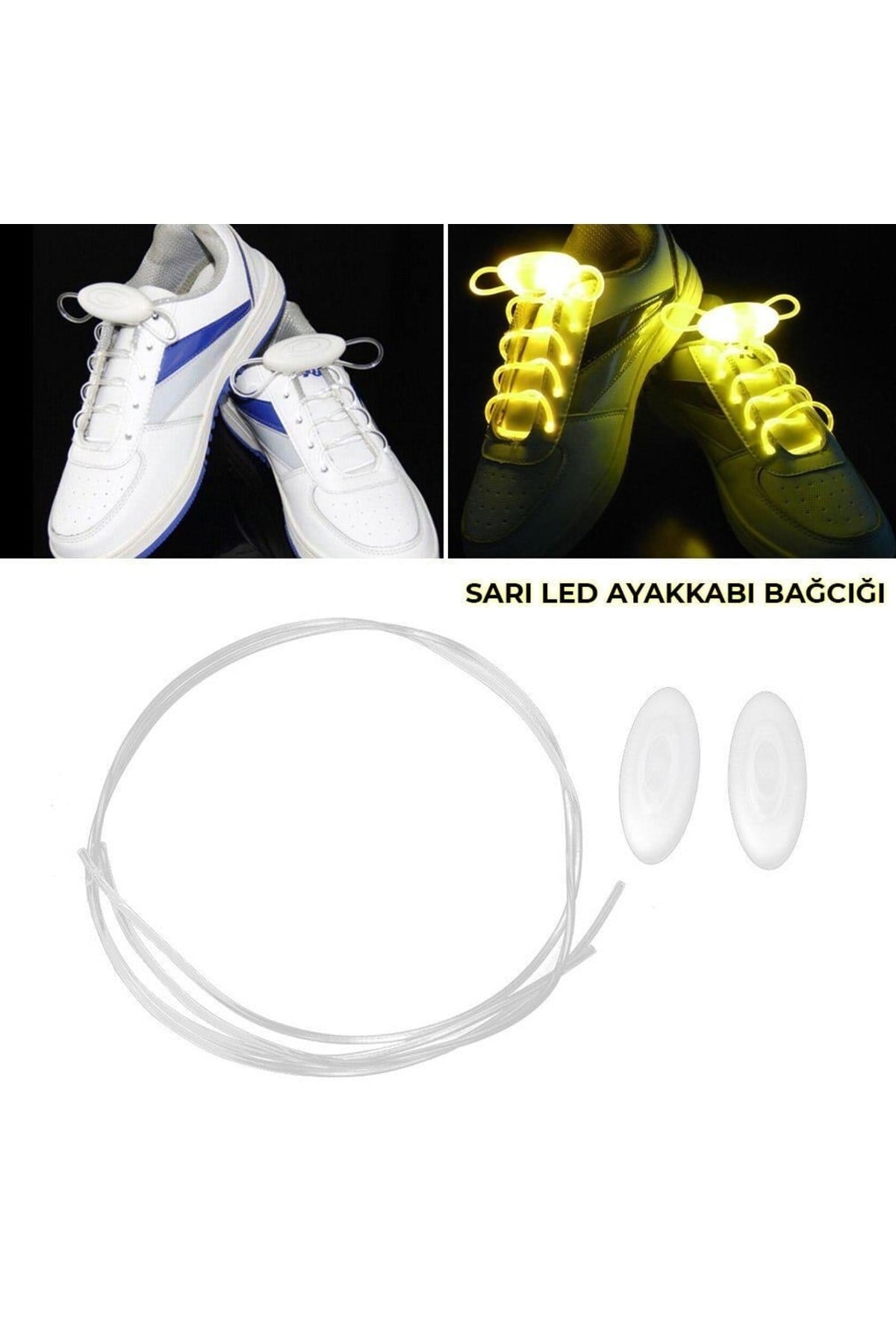 Sly Sarı Led Işıklı Fiber Optik Ayakkabı Bağcığı