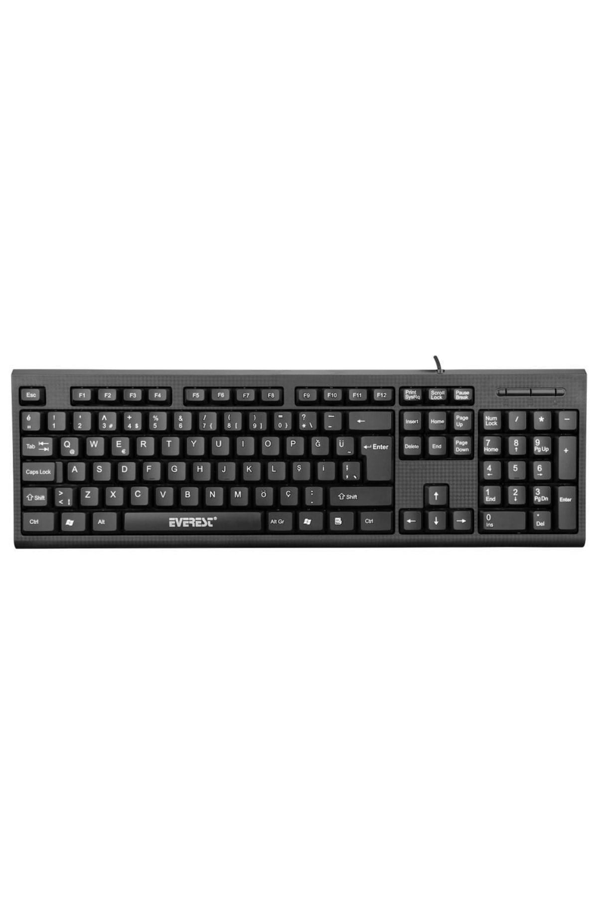 Sm-385 Usb 800dpi Siyah 3 Tuş Mouse + Kb-871u Q Türkçe Usb Standart Siyah Klavye