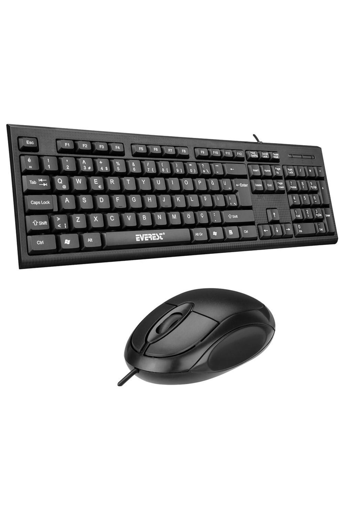 Sm-385 Usb 800dpi Siyah 3 Tuş Mouse + Kb-871u Q Türkçe Usb Standart Siyah Klavye