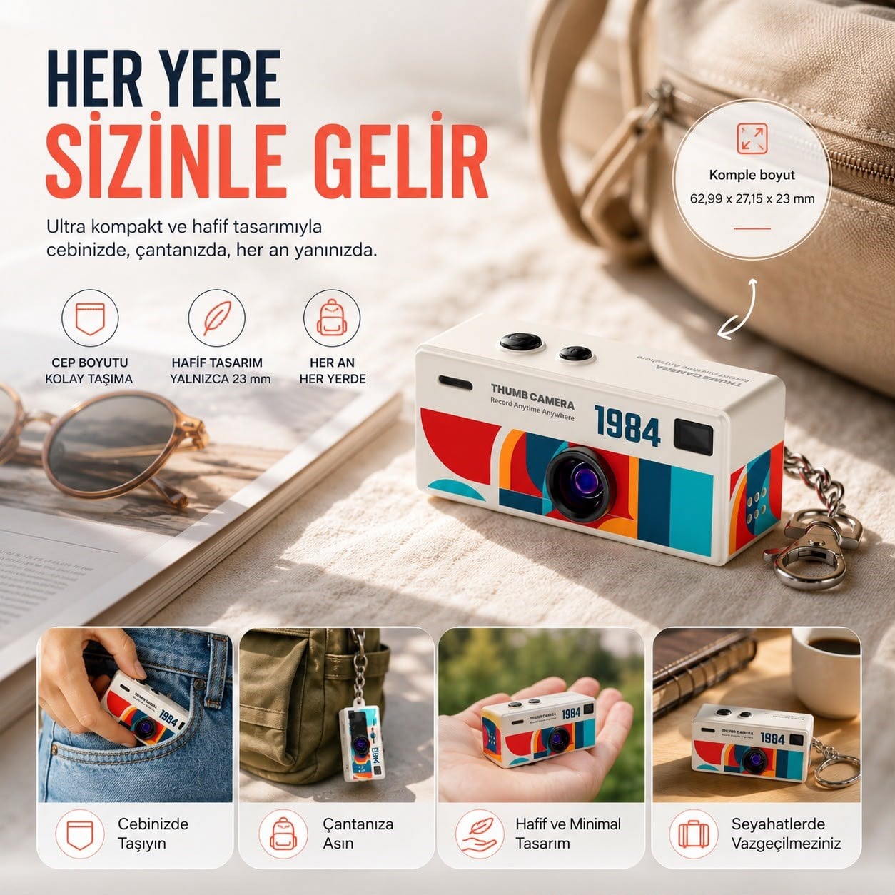 SMATE G8 Mini Kamera Sarı