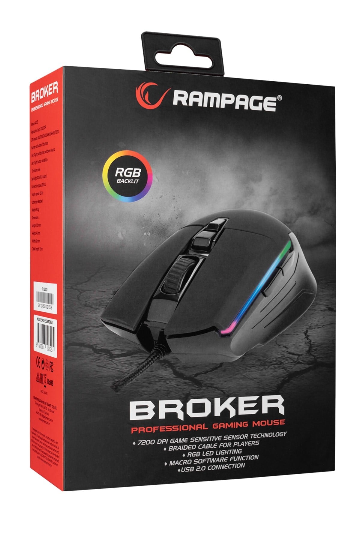 Smx-52 Broker 7200 Dpı 7 Tuş Optik Rgb Kablolu Gaming (oyuncu) Mouse
