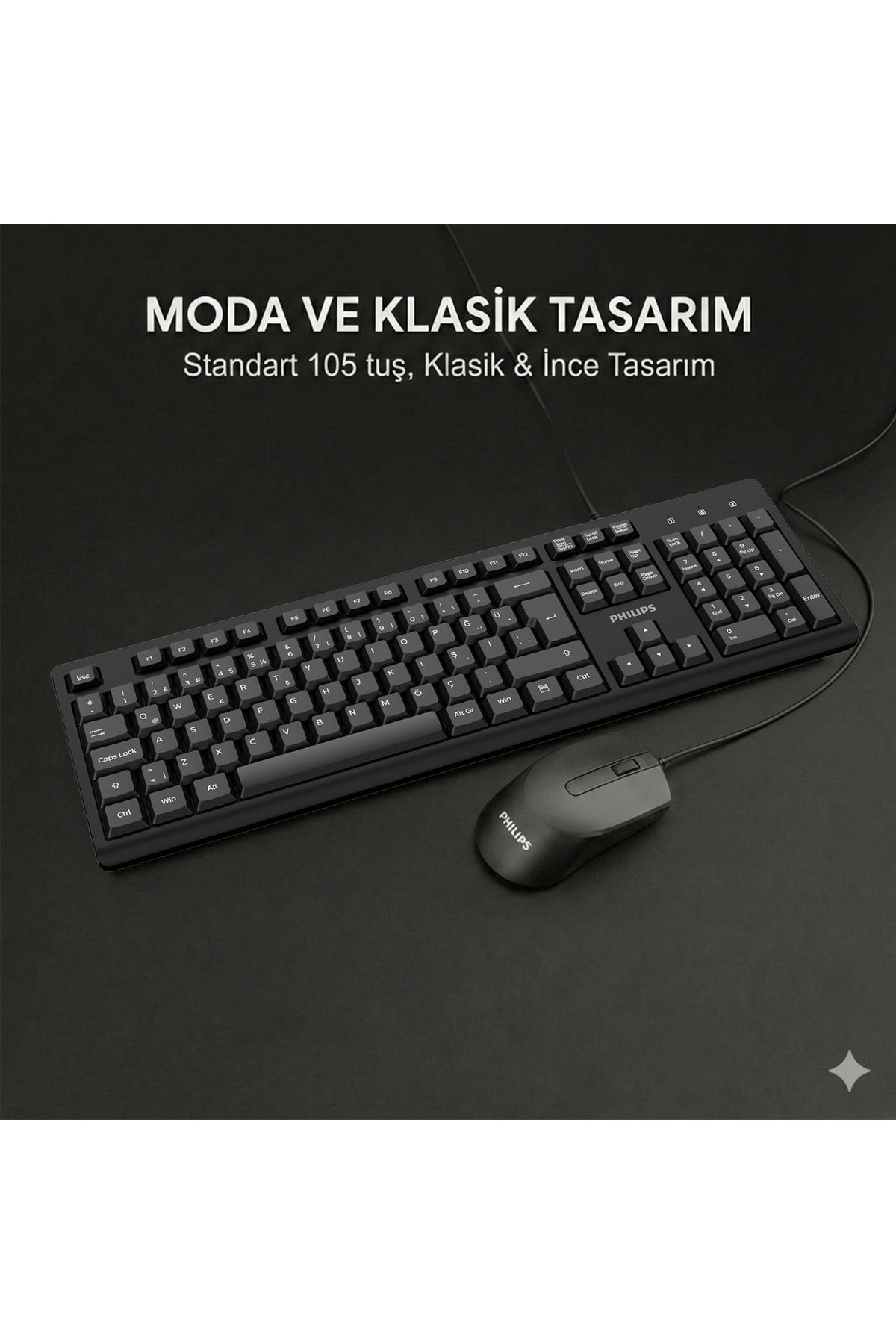 SPT6234 Kablolu Türkçe Q Klavye ve Mouse Seti Siyah