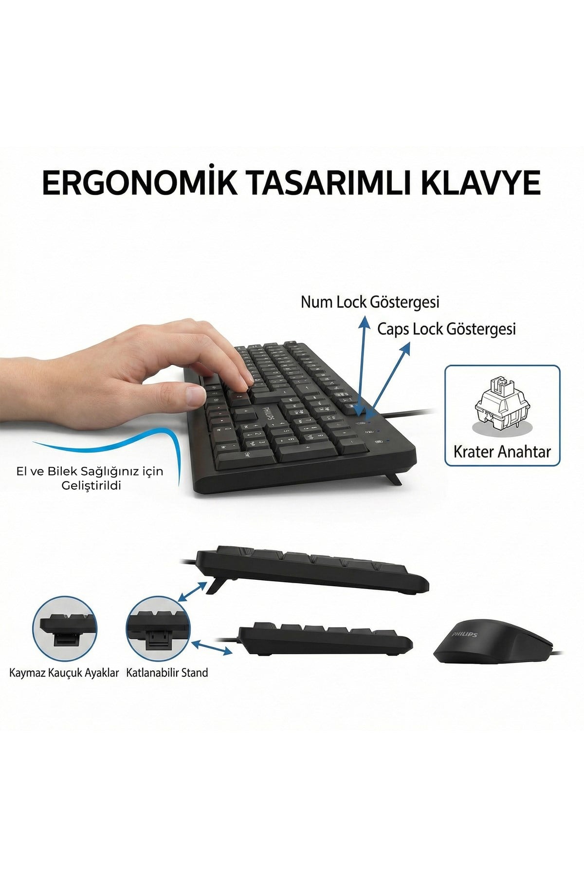 SPT6234 Kablolu Türkçe Q Klavye ve Mouse Seti Siyah