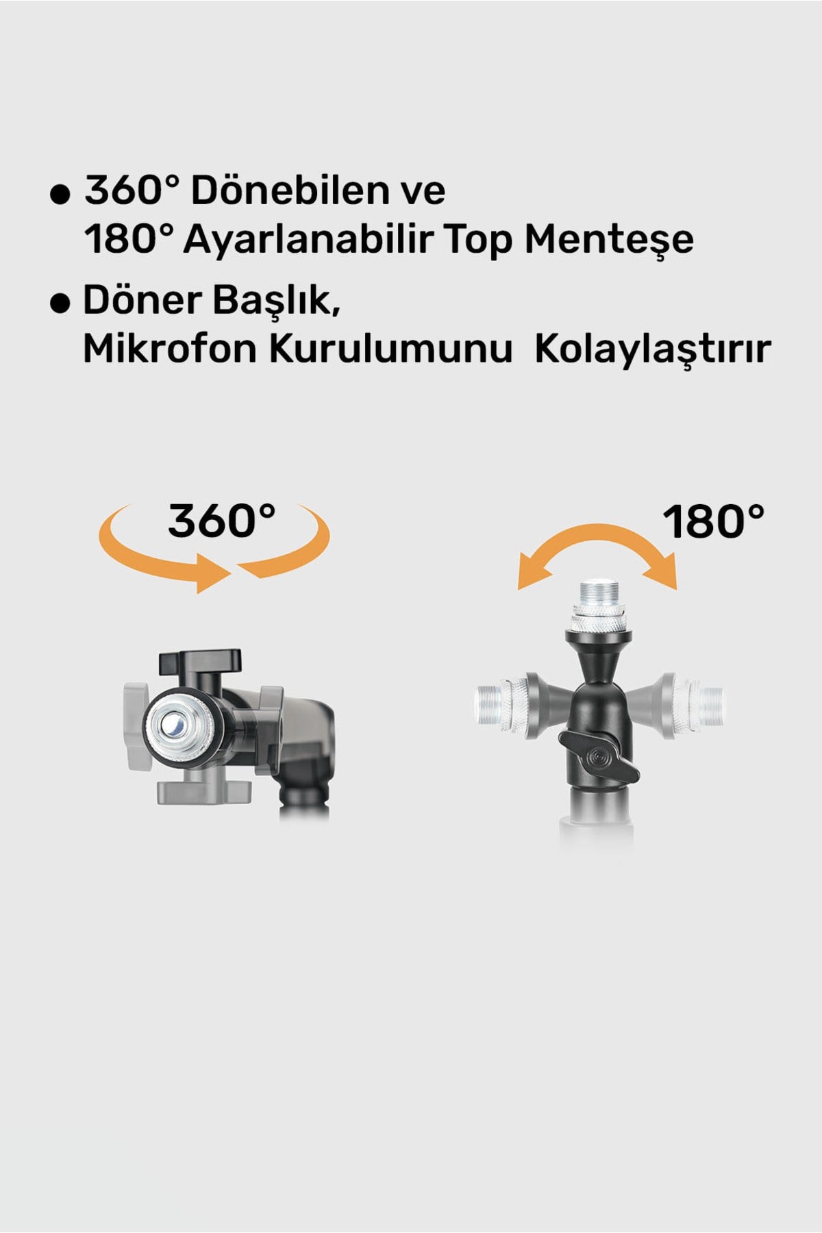 STD131B Stüdyo Tasarım Kablo Yönetimli Amortisörlü Profesyonel Yayıncı Mikrofon Kolu