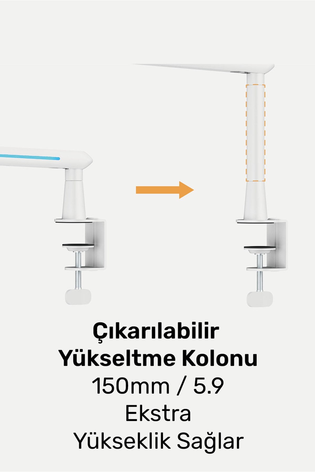 STD191LW Elysium Profesyonel RGB Işıklı Amortisörlü Yayıncı Stüdyo Mikrofon Kolu