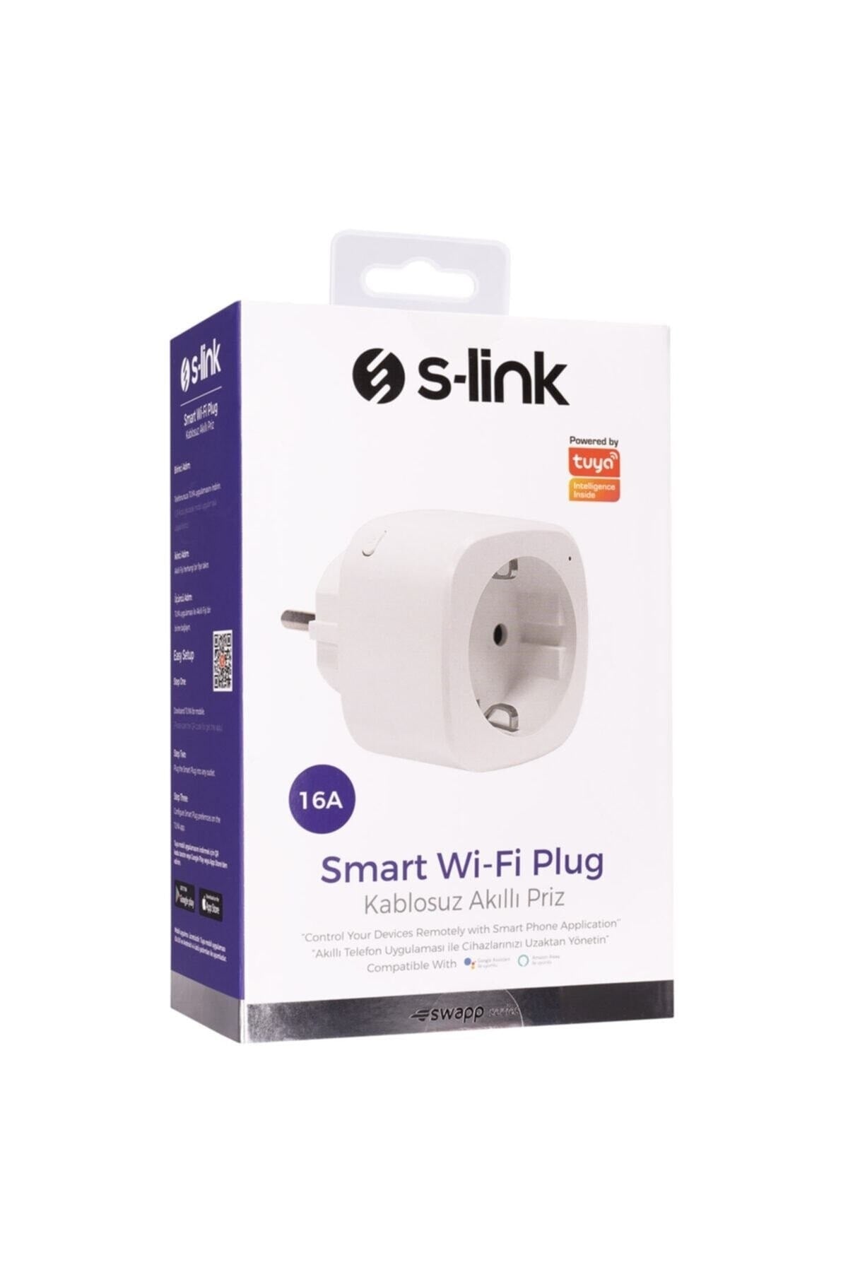 Swapp SL-05 16 Amper Akım Korumalı Akıllı Wifi TUYA Google Assistant Alexa Siri Destekli Priz