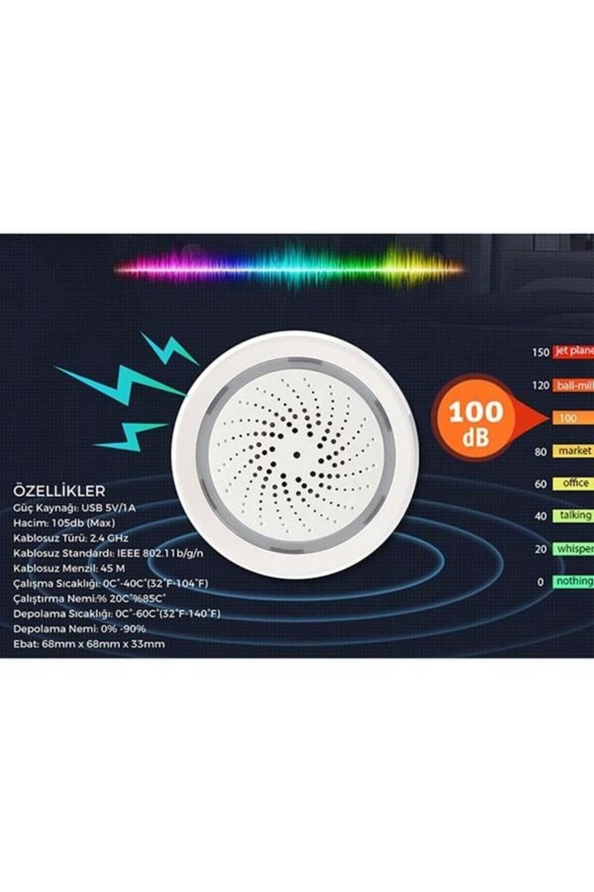 Swapp Sl-eg03 Akıllı Ev Güvenliği Isı Ve Nem Göstergeli Kablosuz Siren Wifi Tuya Destekli