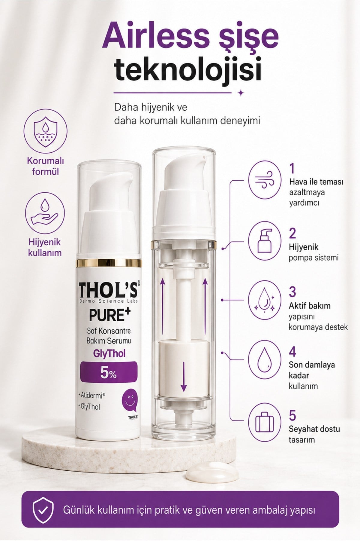 TB74 PURE+ %5 GlyThol Cilt Tonu Eşitleyici ve Siyah Nokta Karşıtı Konsantre Saf Peeling Serum - 15 ML