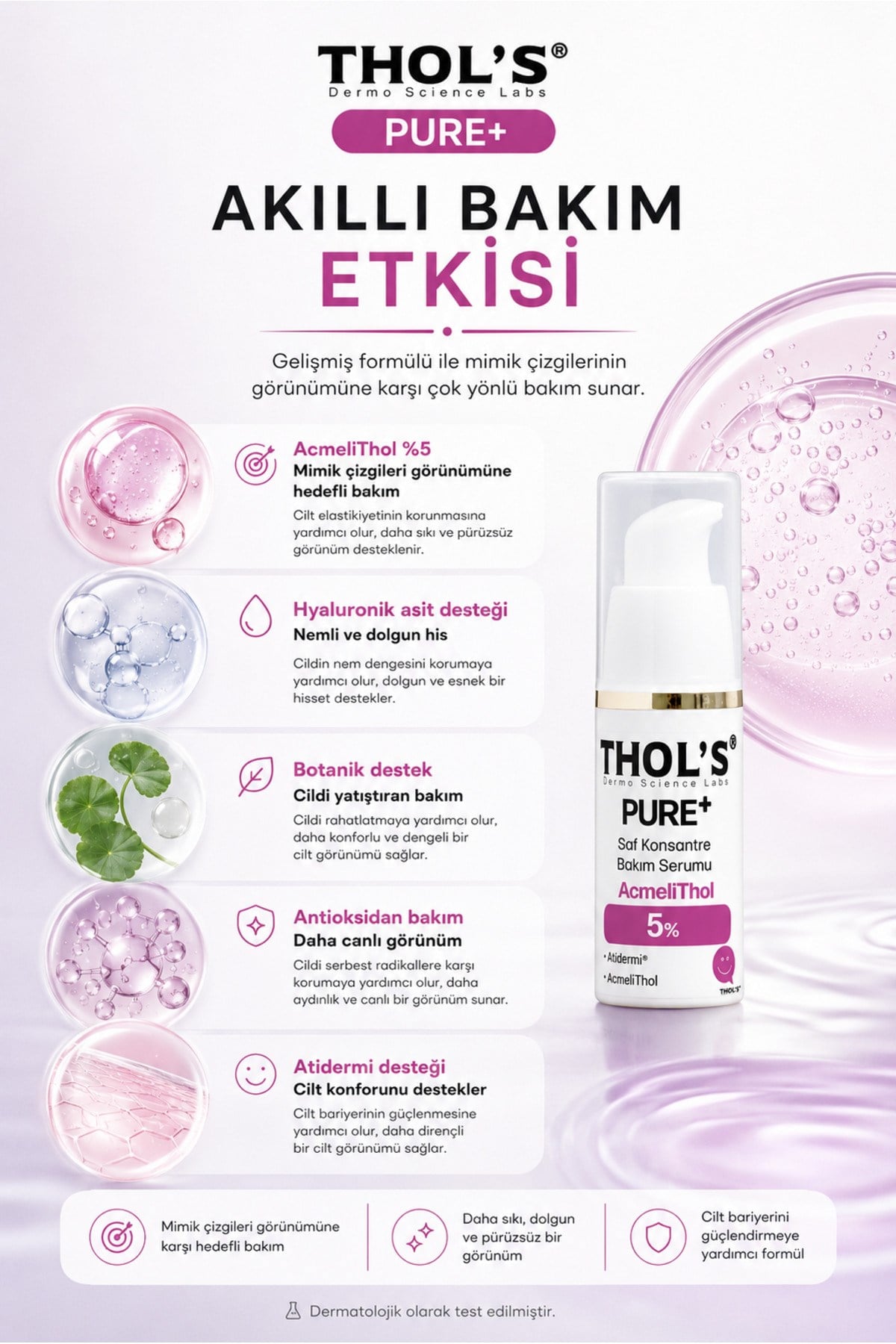 TB76 PURE+ Acmelithol Dolgu Etkili Kırışıklık ve Kolajen Destekli Saf Bakım Serumu - 15 ML