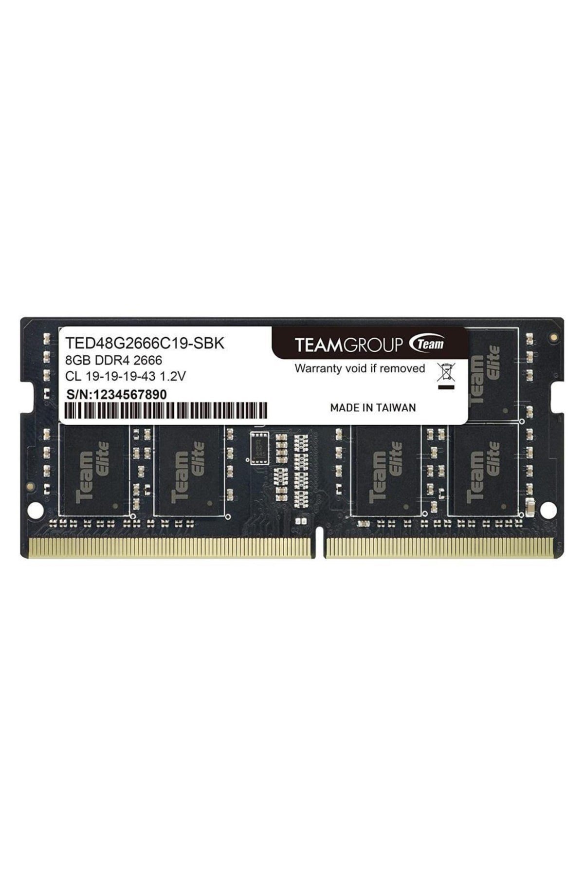 Team Elite Ted48g2666c19-sbk 8gb Ddr4 Sodımm 2666 Mhz Cl19 Notebook Bellek