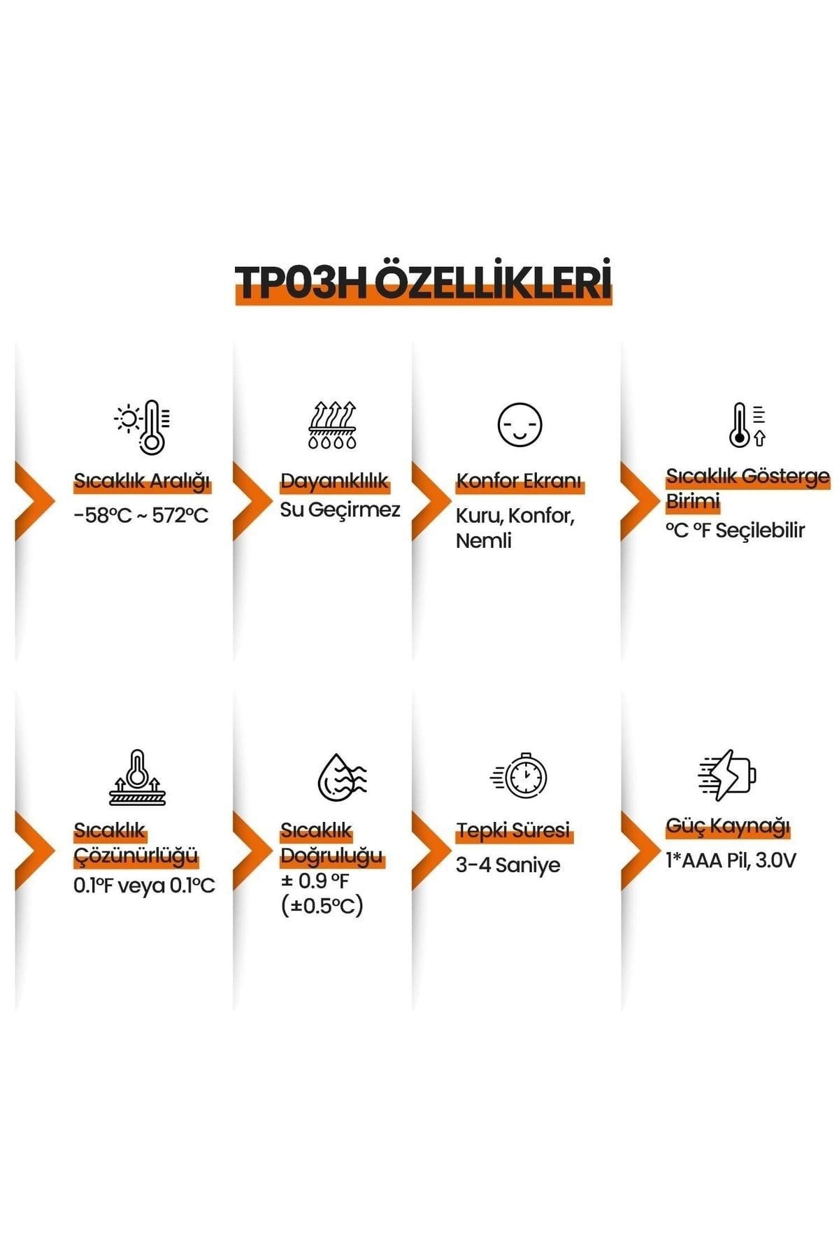 Thermopro Tp03h Su Geçirmez Katlanabilir Hızlı Sonuç Gıda Pişirme Termometresi